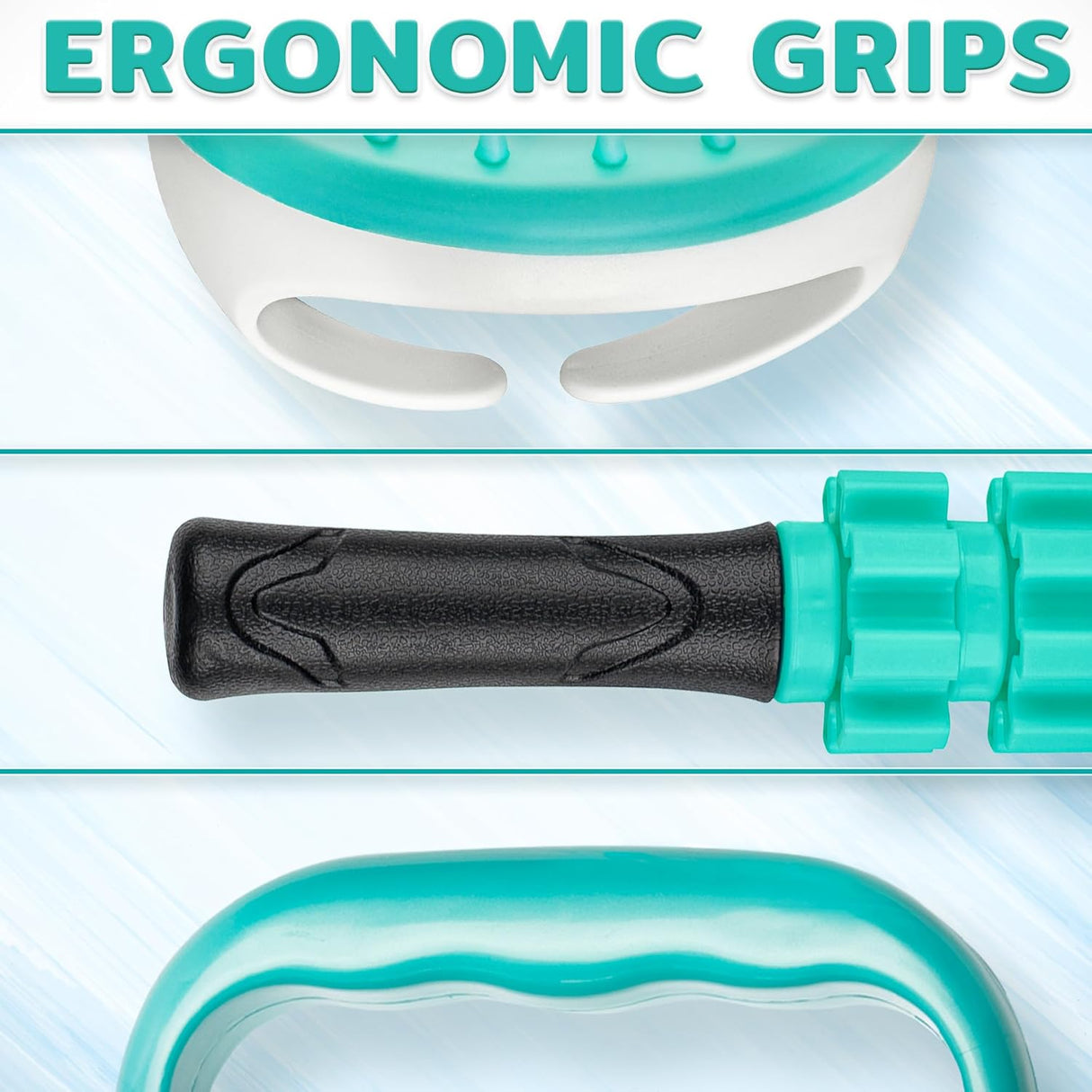 EcoEarth Kit de Masaje 3 en 1 - Rodillo, Scrubber y Masajeador