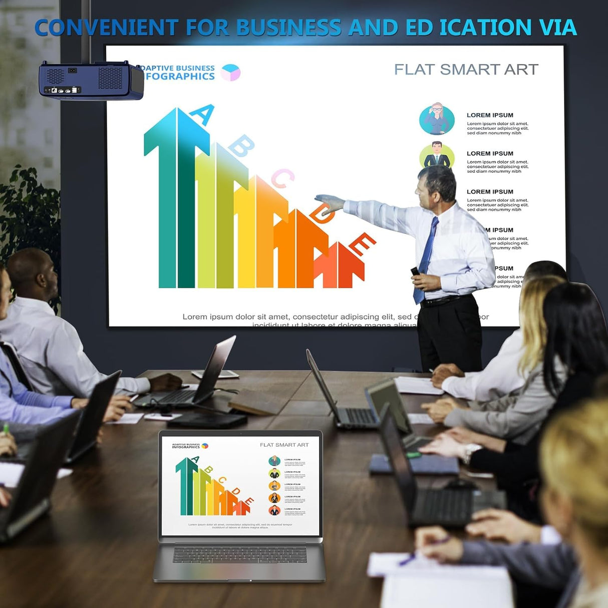 Proyector 4K XNoogo, 1300ANSI, WiFi6, Bluetooth, Auto Keystone