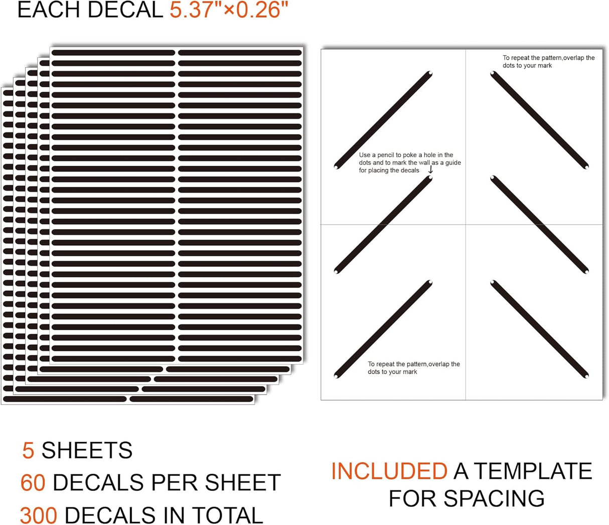 Vinilos Decorativos de Rayas, Marca Modern Boho, 300 Stripes
