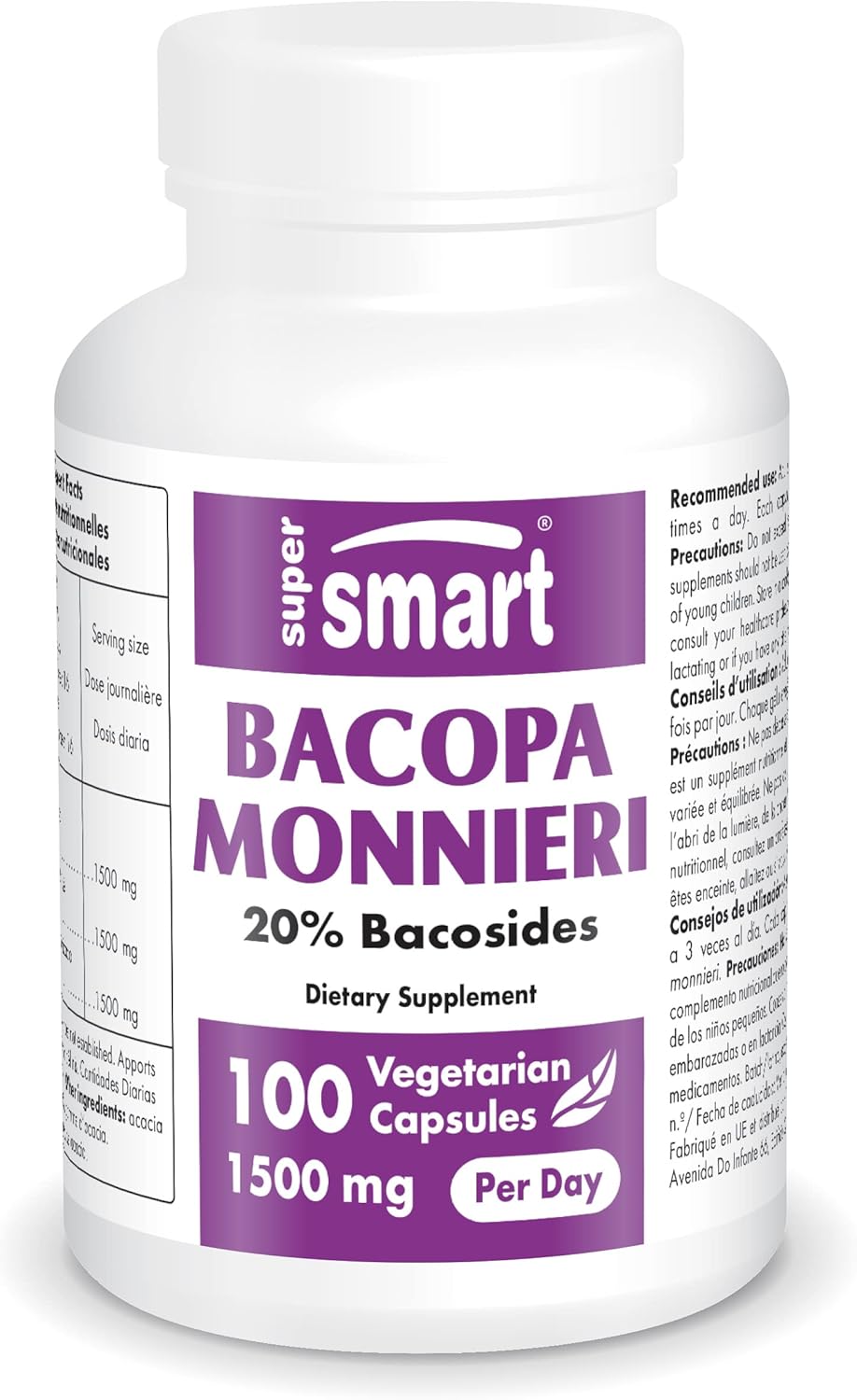 Suplemento nootrópico Monnieri 1500 mg refuerzo cerebral