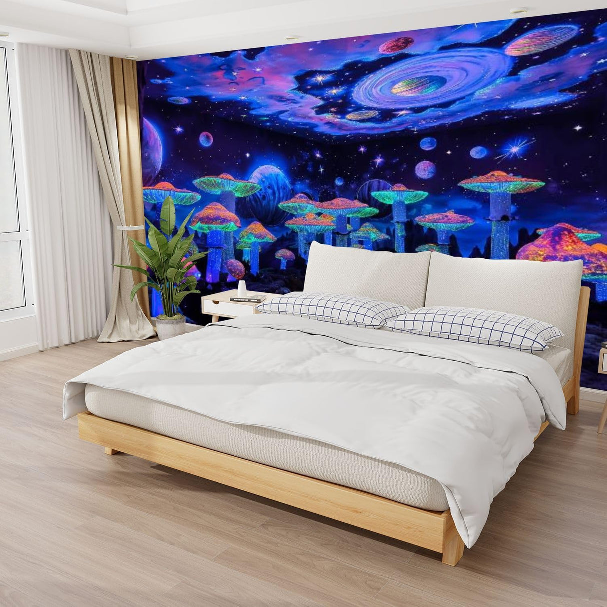 Mural 3D Moderno Phos. Setas Autoadhesivas para Decorar