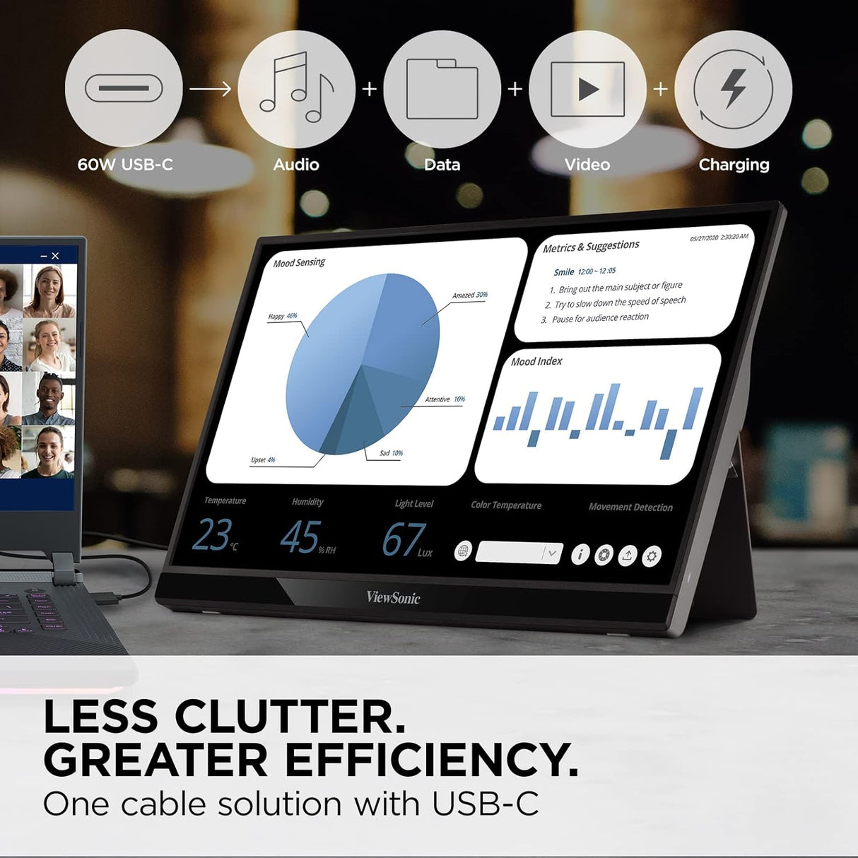 Monitor portátil de 15.6 pulgadas 1080p ViewSonic VG1655