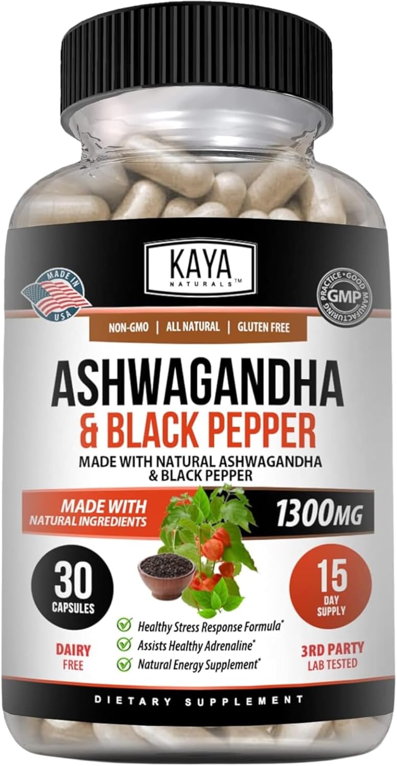 Suplemento Adaptógeno Kaya Naturals Ashwagandha 1300mg