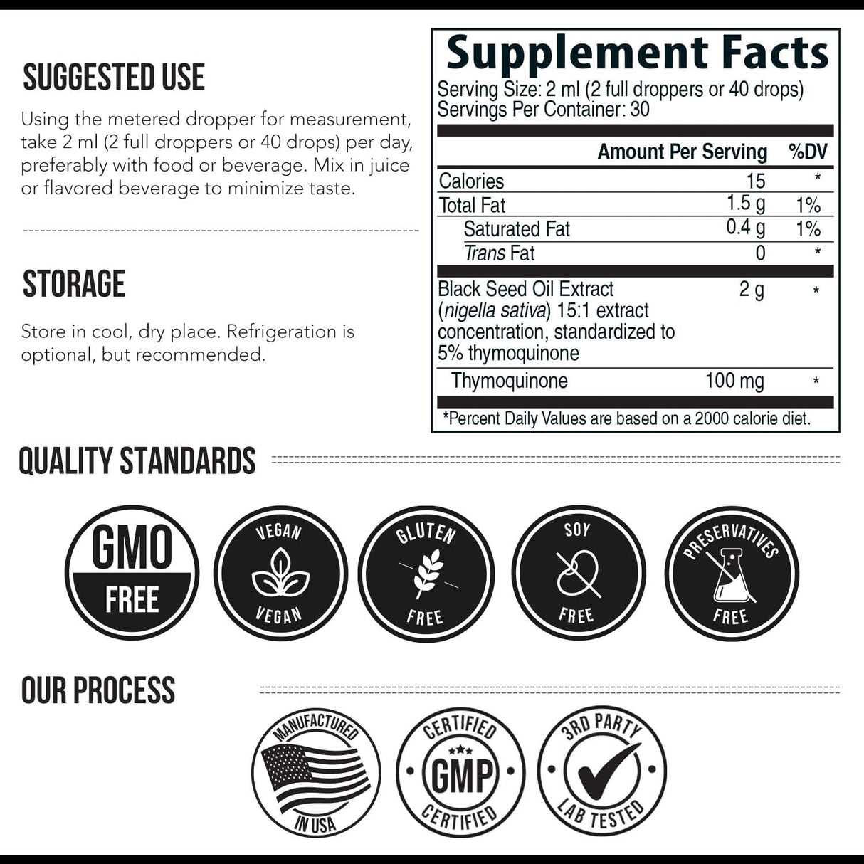 Aceite de Semilla Negra 5% Timoquinona, Concentrado 15:1