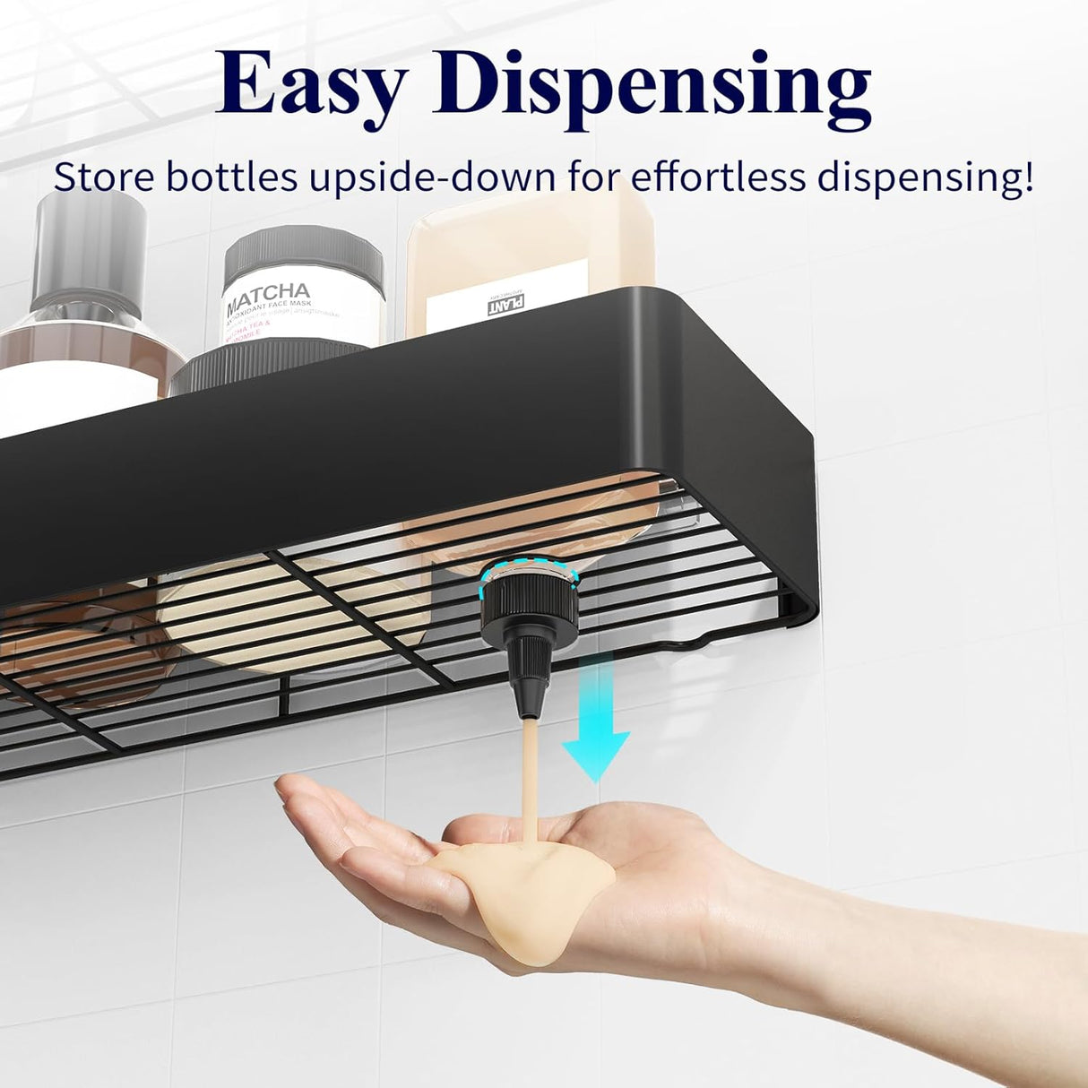 Organizador de ducha extragrande sin taladros de acero inoxidable