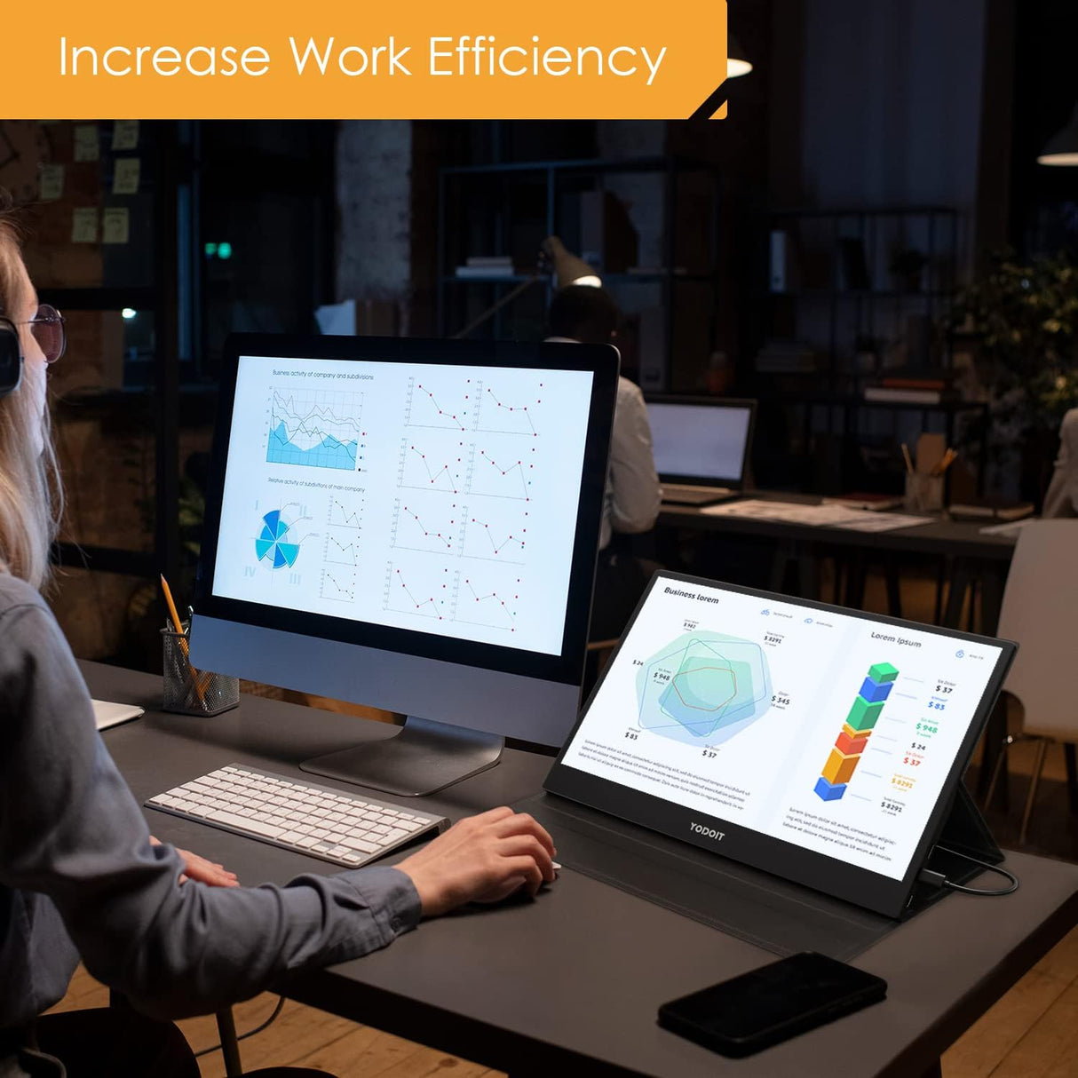 Monitor portátil Yodoit 15.6 FHD 1920x1080 USB-C y altavoces