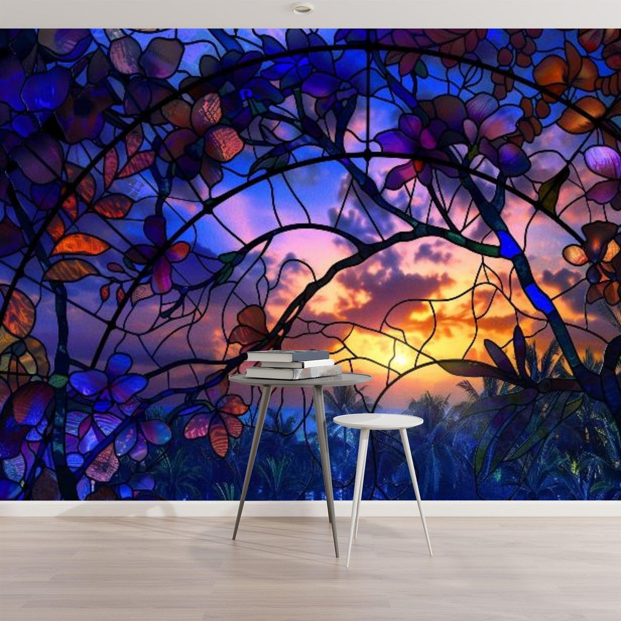 Mural 3D Autoadhesivo Flores Orquídea Hibisco para Decoración