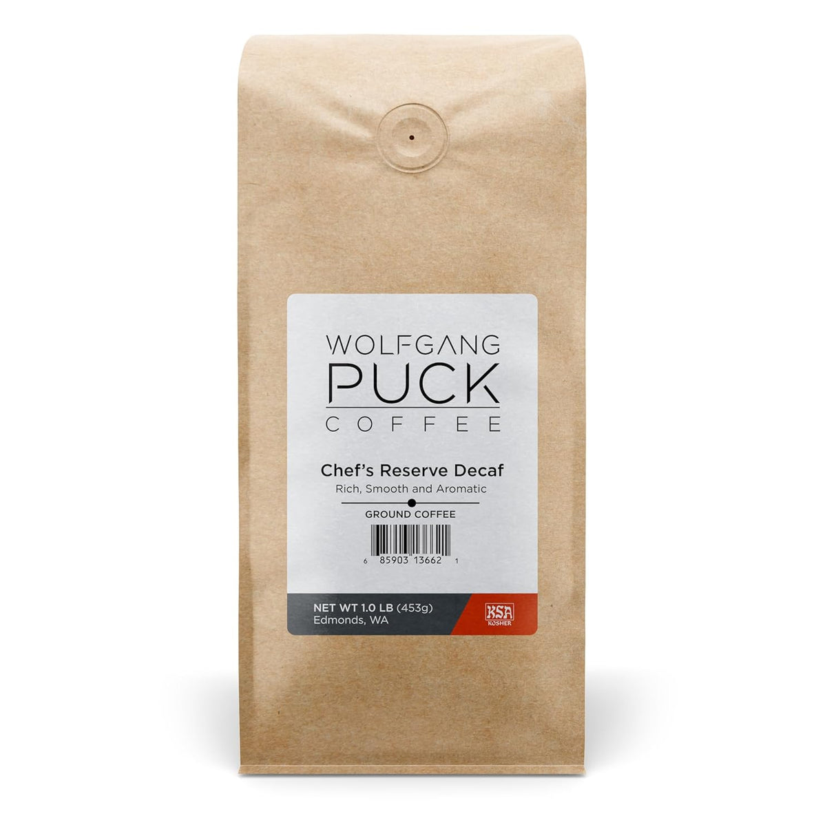 Café Decaf Molido Chef's Reserve de Wolfgang Puck, 1 lb.