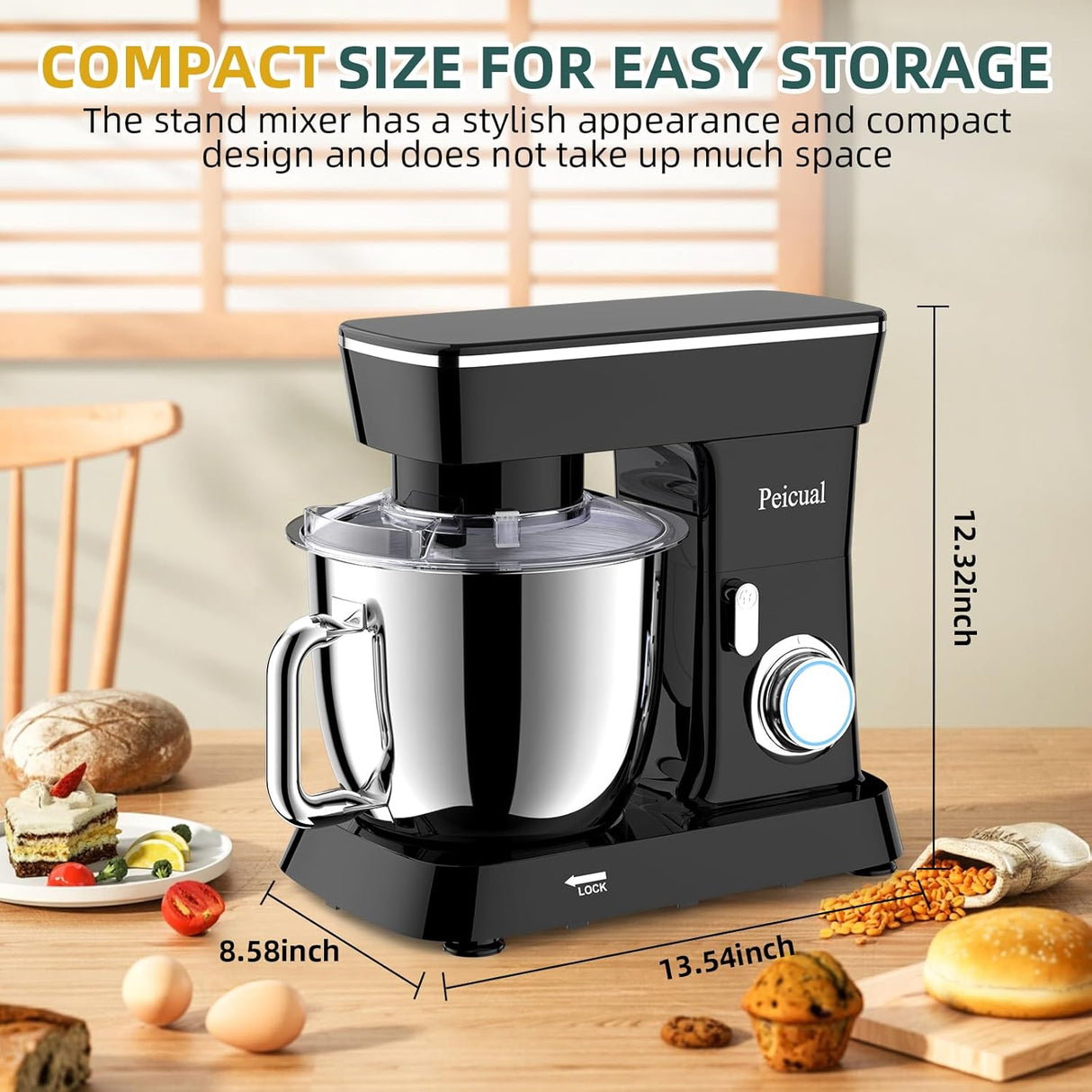 Batidora de pie 6QT, 10+P velocidades, acero inoxidable, modelo