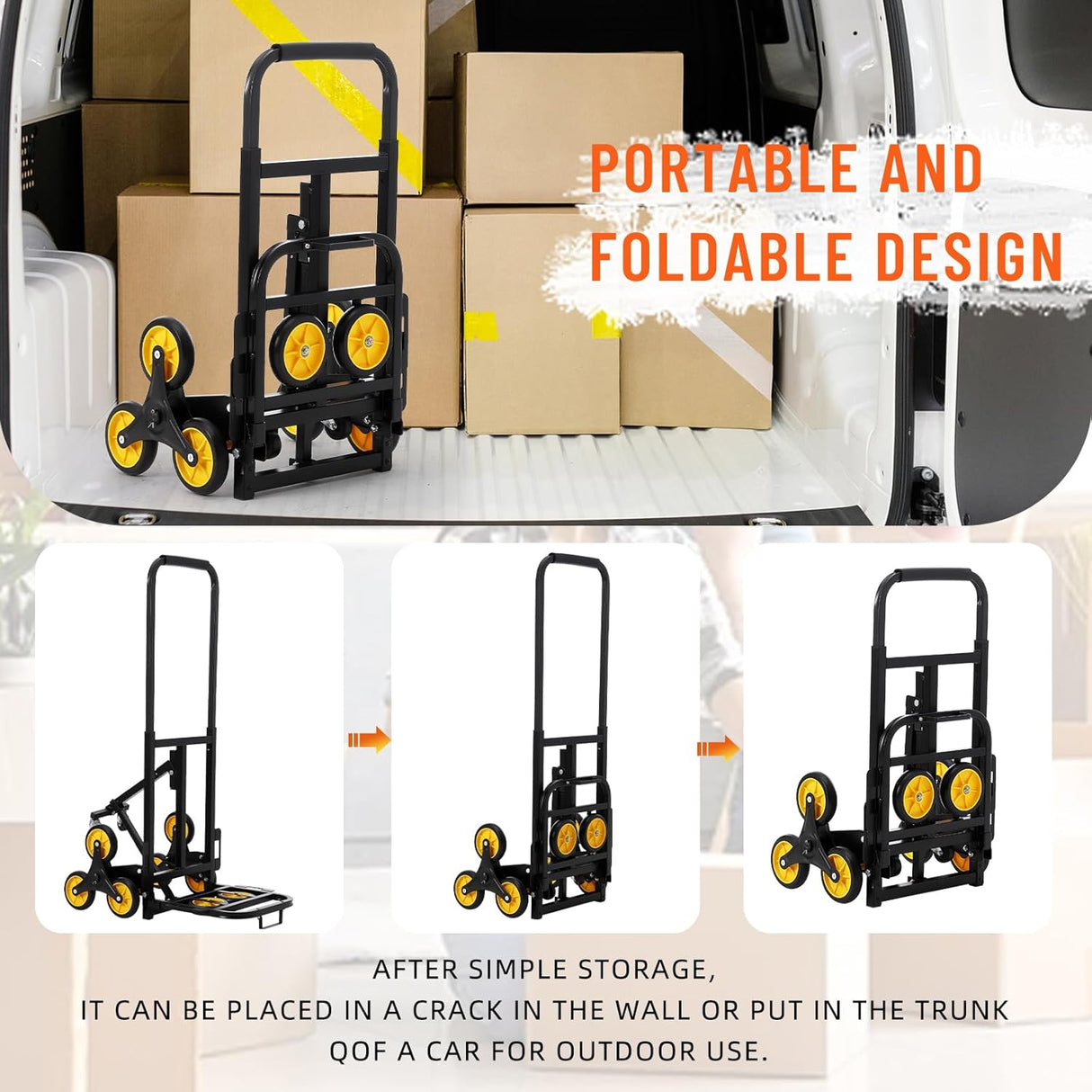 Carretilla Escaladora, capacidad 330 lb, plegable, modelo X123