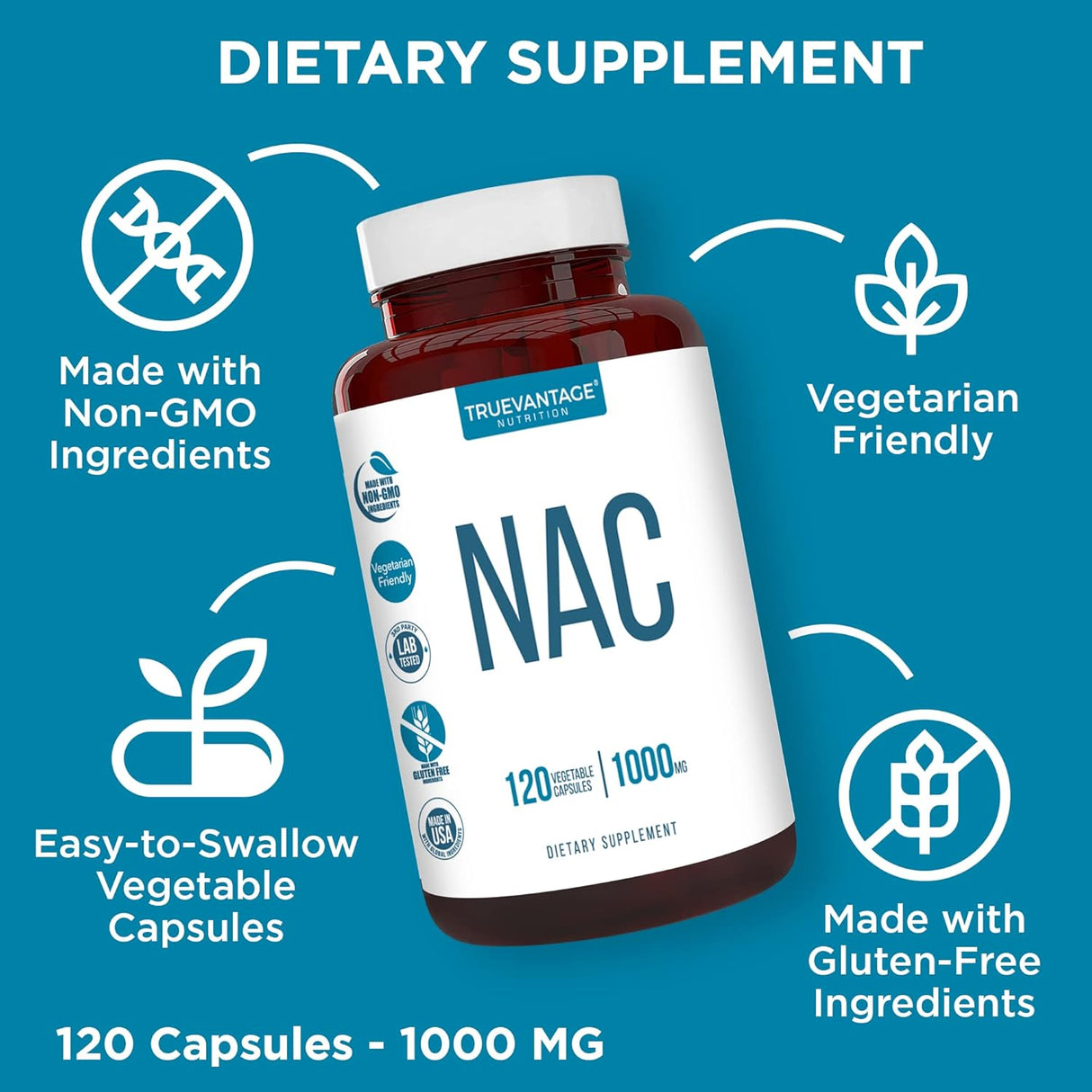 Suplemento NAC N-acetil cisteína 1000 mg-Apoyo antioxidante