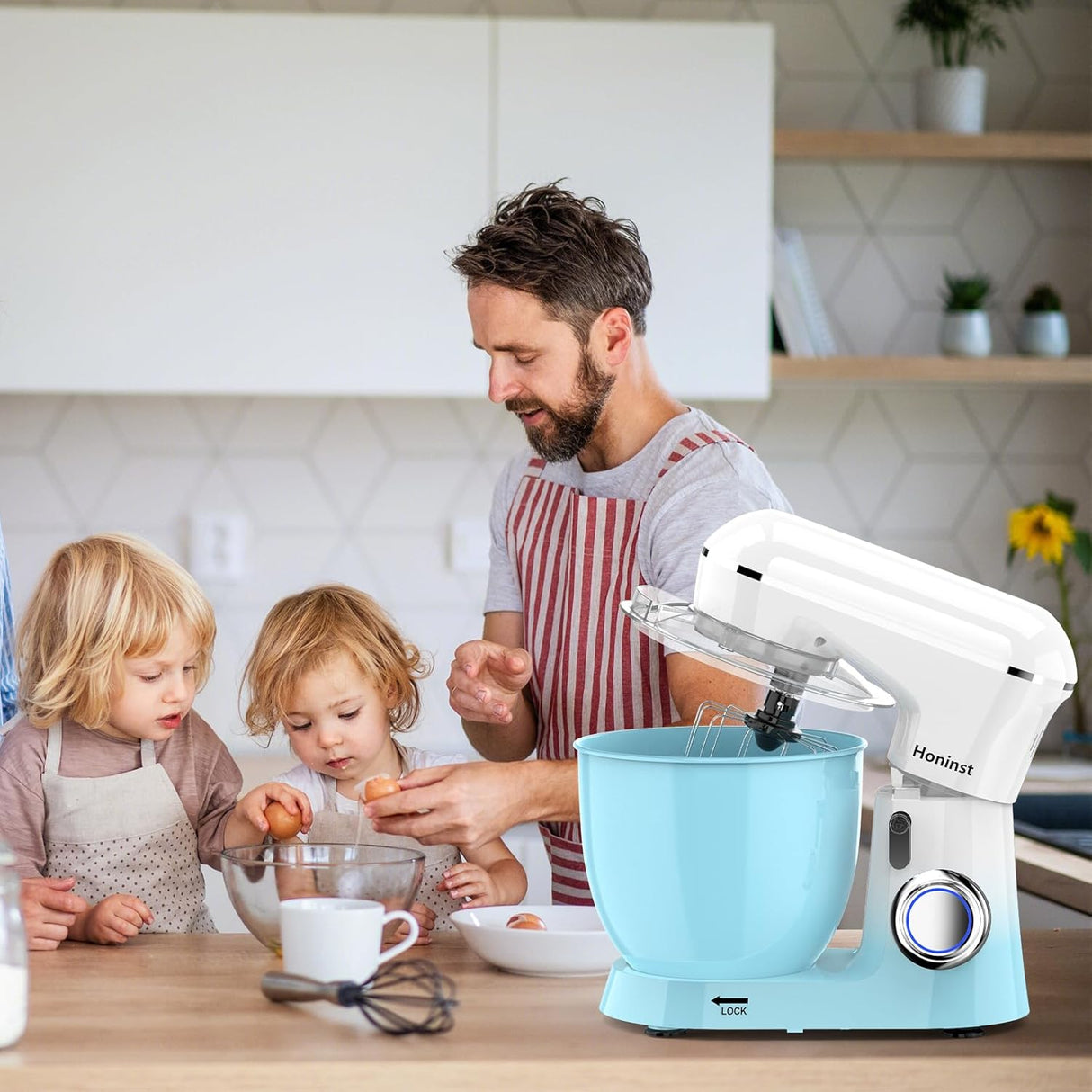 Batidora de Pie, 6.5QT, 10 Velocidades, 660W, Modelo 3 en 1