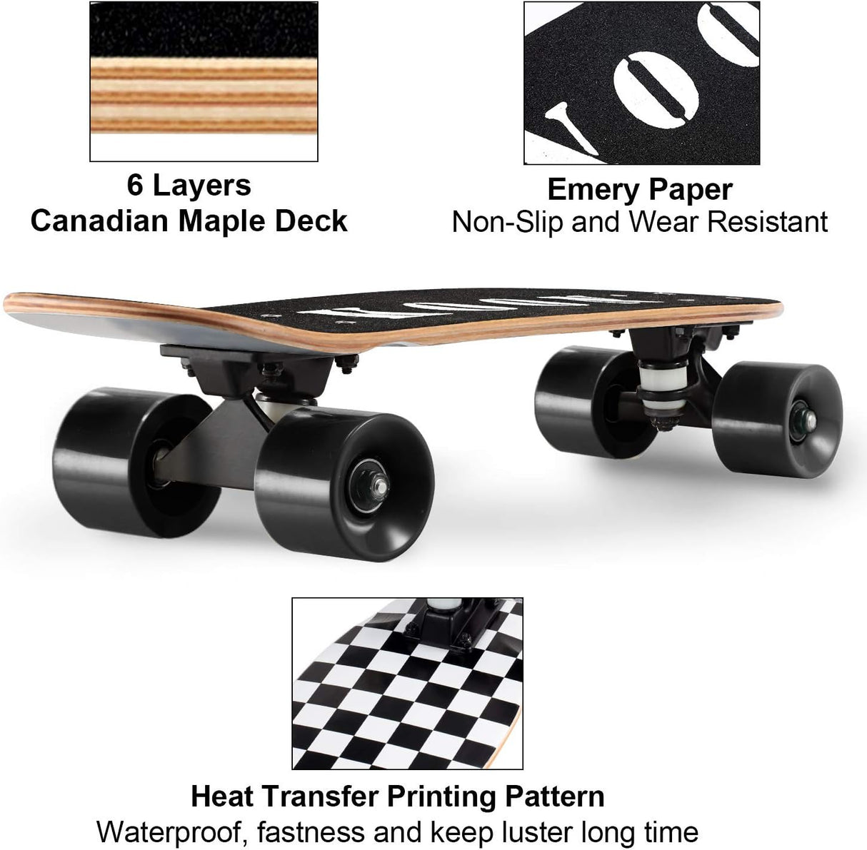 Patineta Completa Mini Cruiser 22 Pulgadas para Principiantes