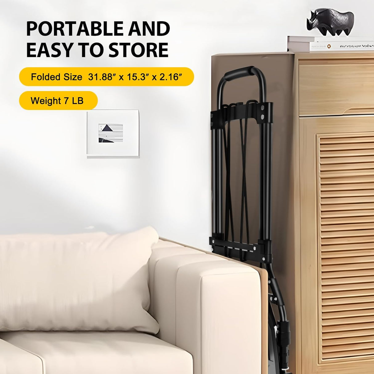 Carretilla Plegable y Dolly, Capacidad 200 LB, Aluminio, Modelo X