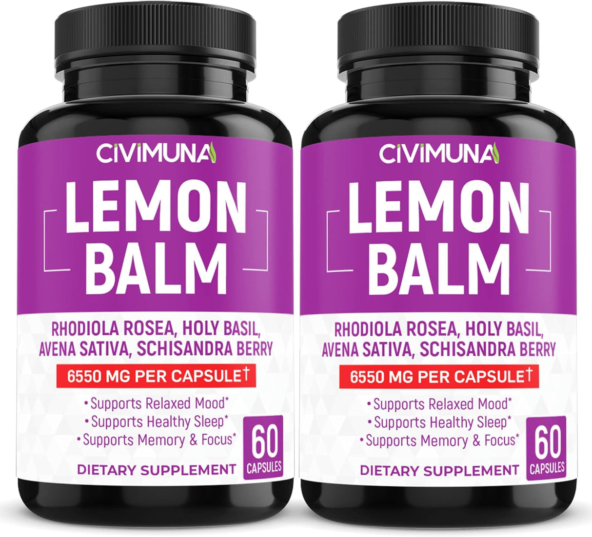 Suplemento (2 paquetes) Cápsulas de bálsamo de limón 6550mg