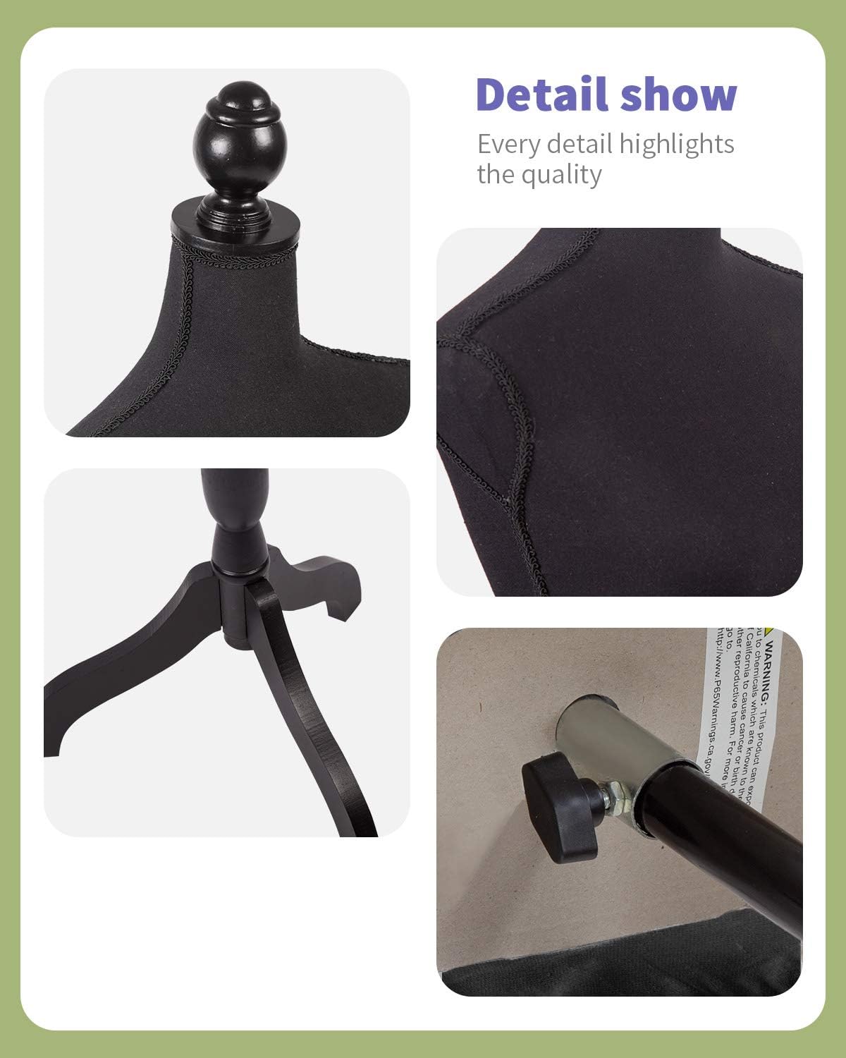 Torso Maniquí Ajustable 59-67 Pulgadas Tripode Modelo Mujer