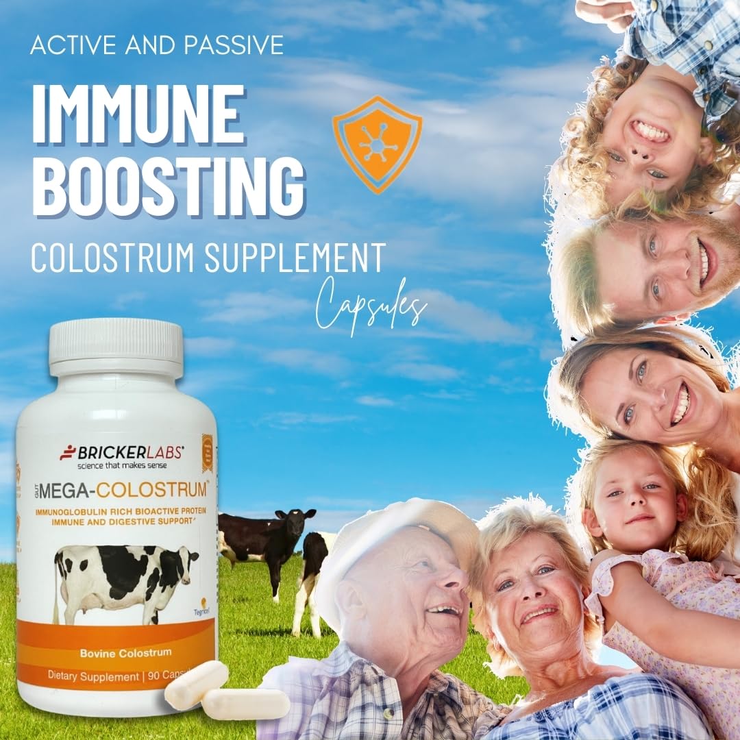 Cápsulas Mega-Colostrum 1000 mg, Salud Digestiva e Inmunidad
