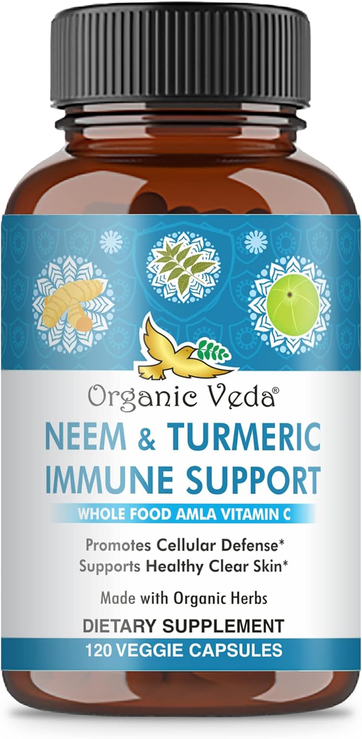 Cápsulas de Neem y Cúrcuma con Amla y Tulsi Suplemento