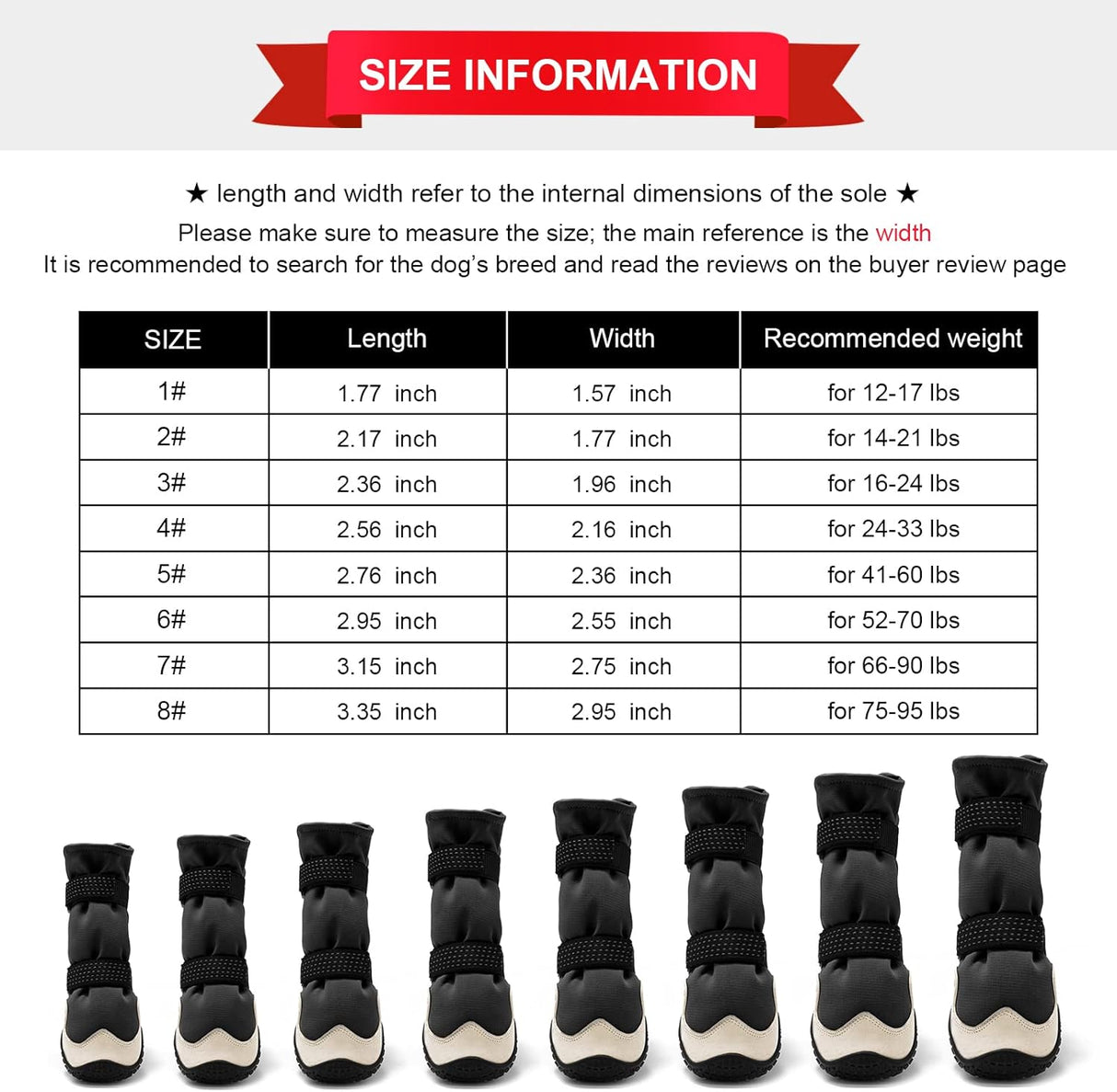 Zapatos impermeables para perros, botines para perros para pavimento caliente con suela antideslizante resistente y reflectante, zapatos para perros pequeños, medianos y grandes, 4 unidades