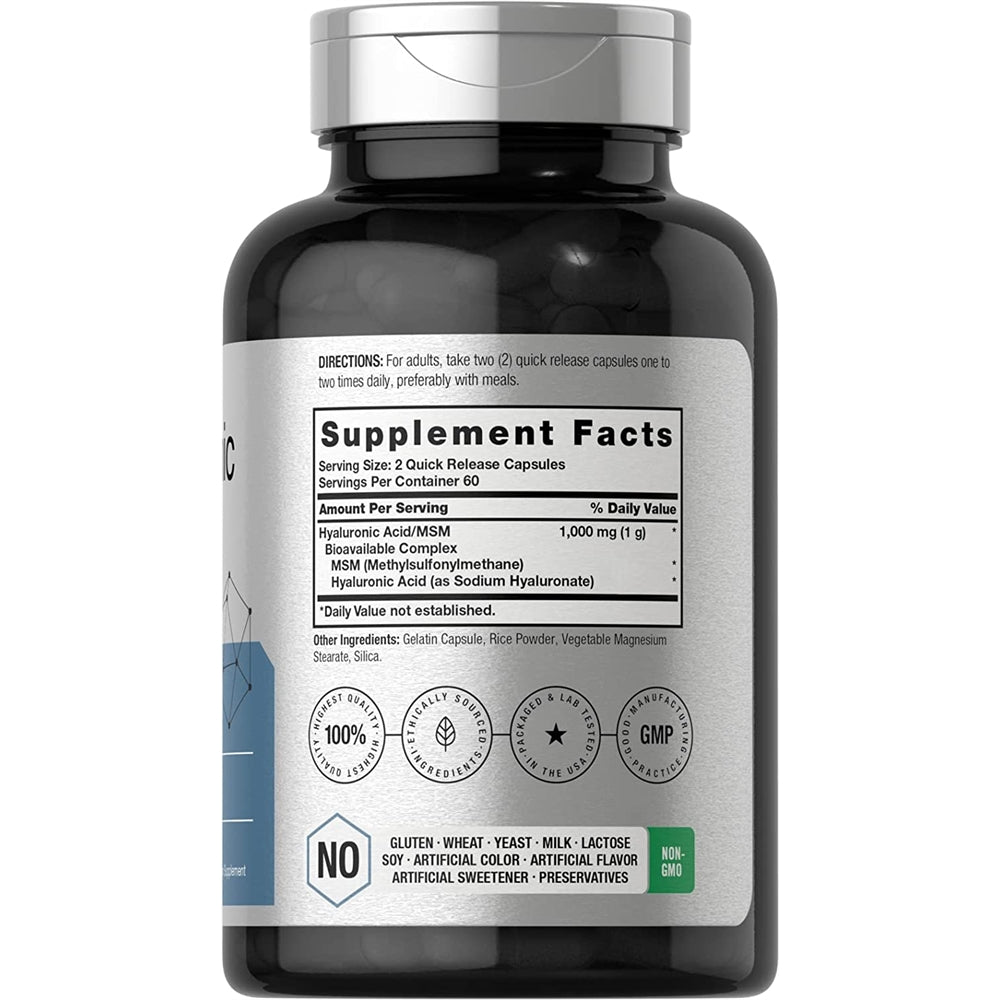Suplementos Alimenticios Ácido hialurónico MSM 1000 mg