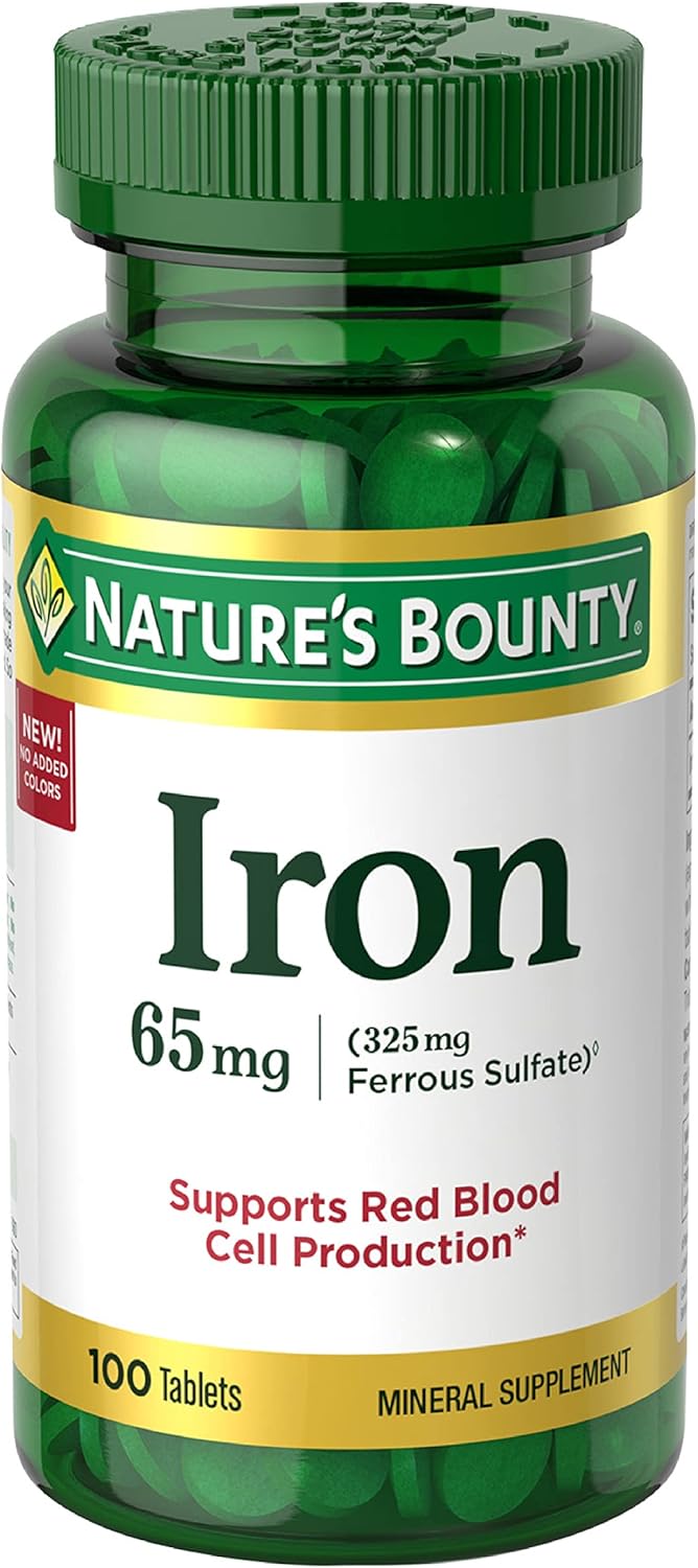 Suplemento Natures Bounty Hierro 65 mg 100 und pack 3