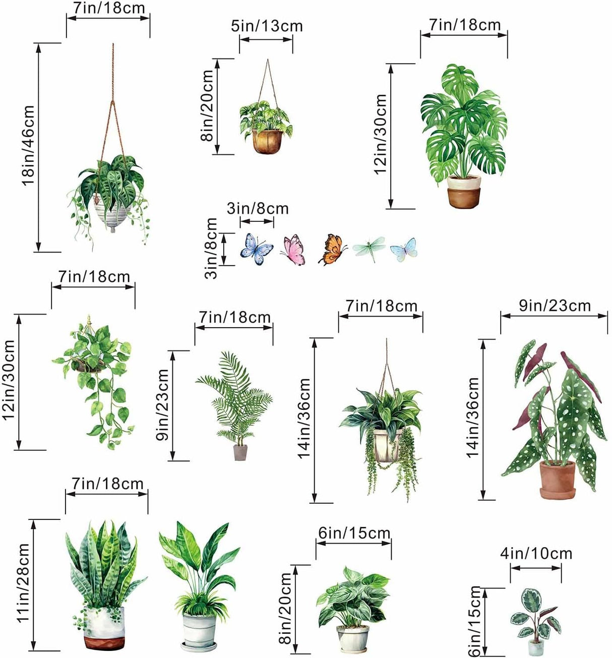 Vinilos de Pared Plantas Colgantes - Decoración Tropical