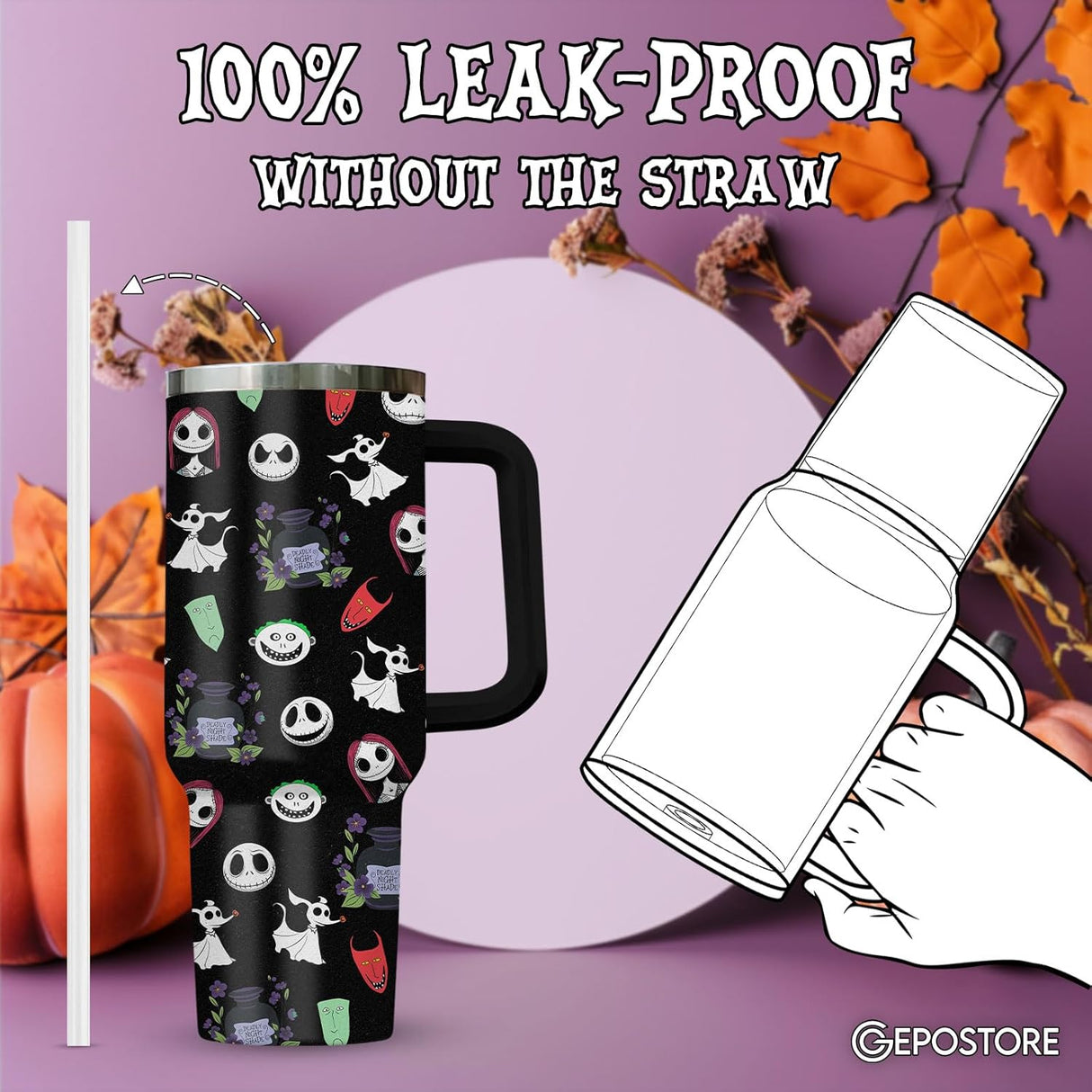 Taza de Acero Inoxidable 40 oz de Jack Skellington - Nightmare