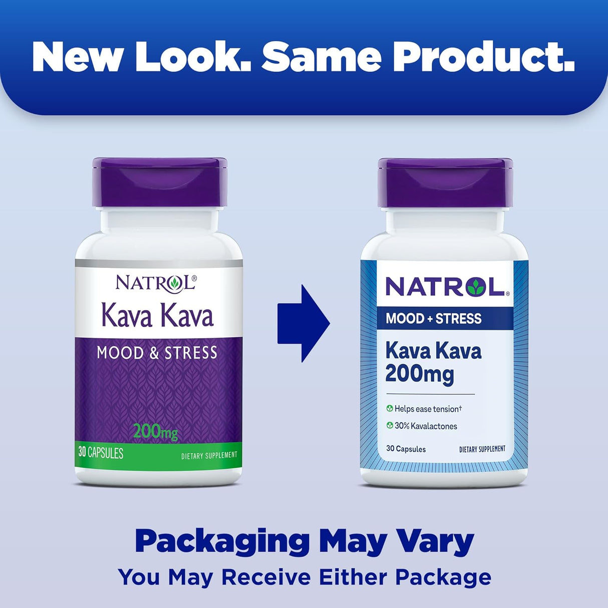 Suplemento Natrol Kava Kava 200mg, Relajación, 30 Cápsulas