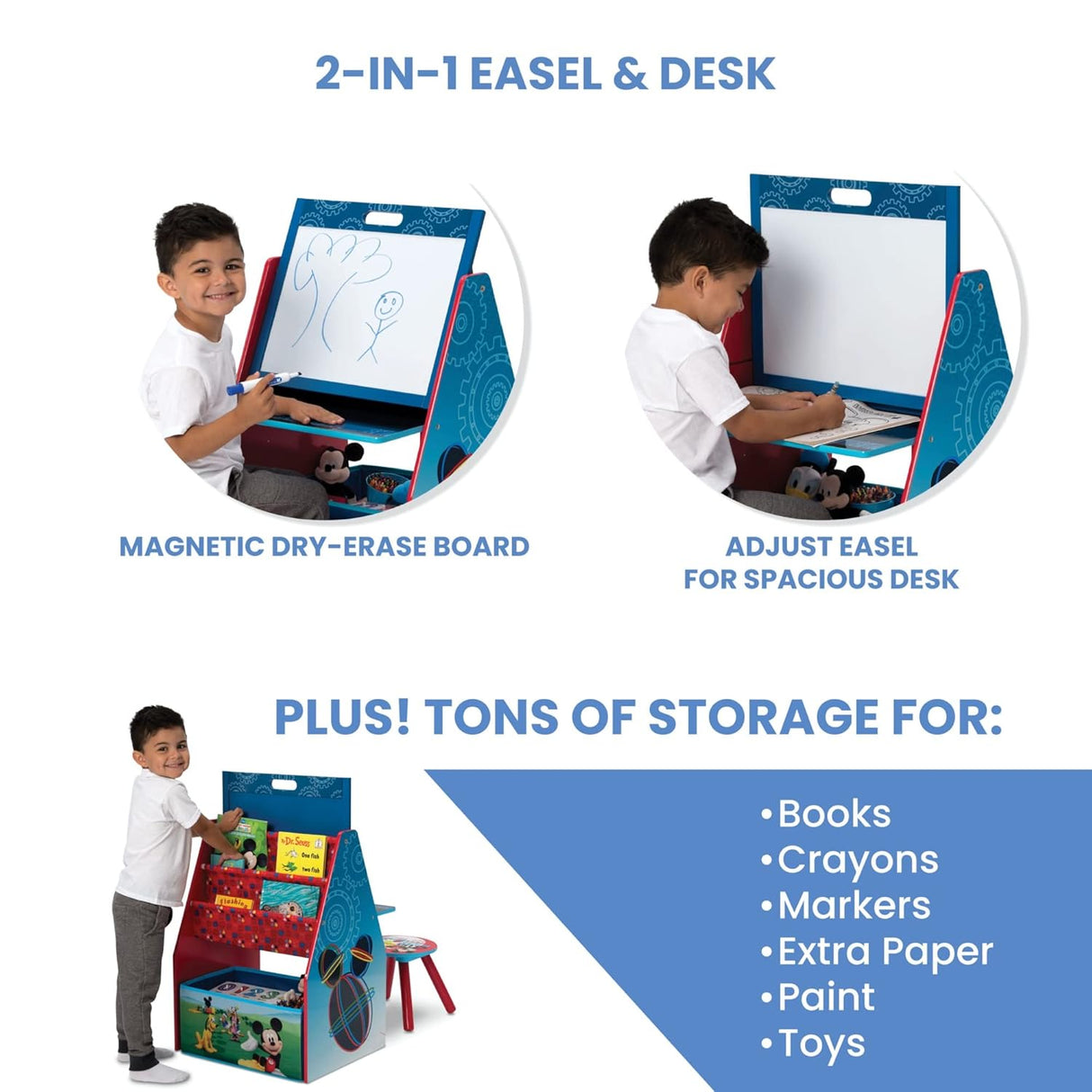 Caballete y estación de juegos para niños