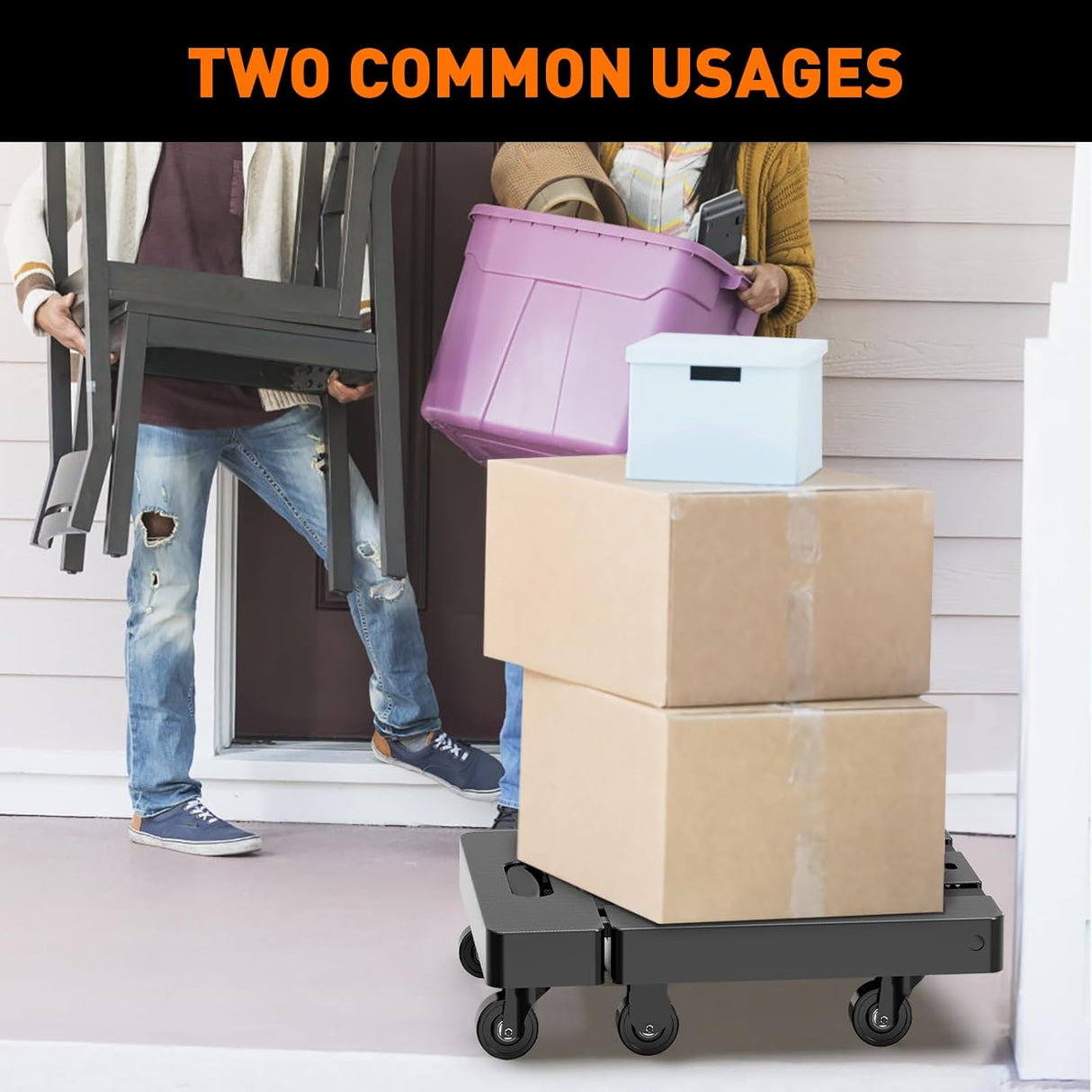 Carretilla Plegable Ronlap, Capacidad 500lbs, 6 Ruedas, Modelo