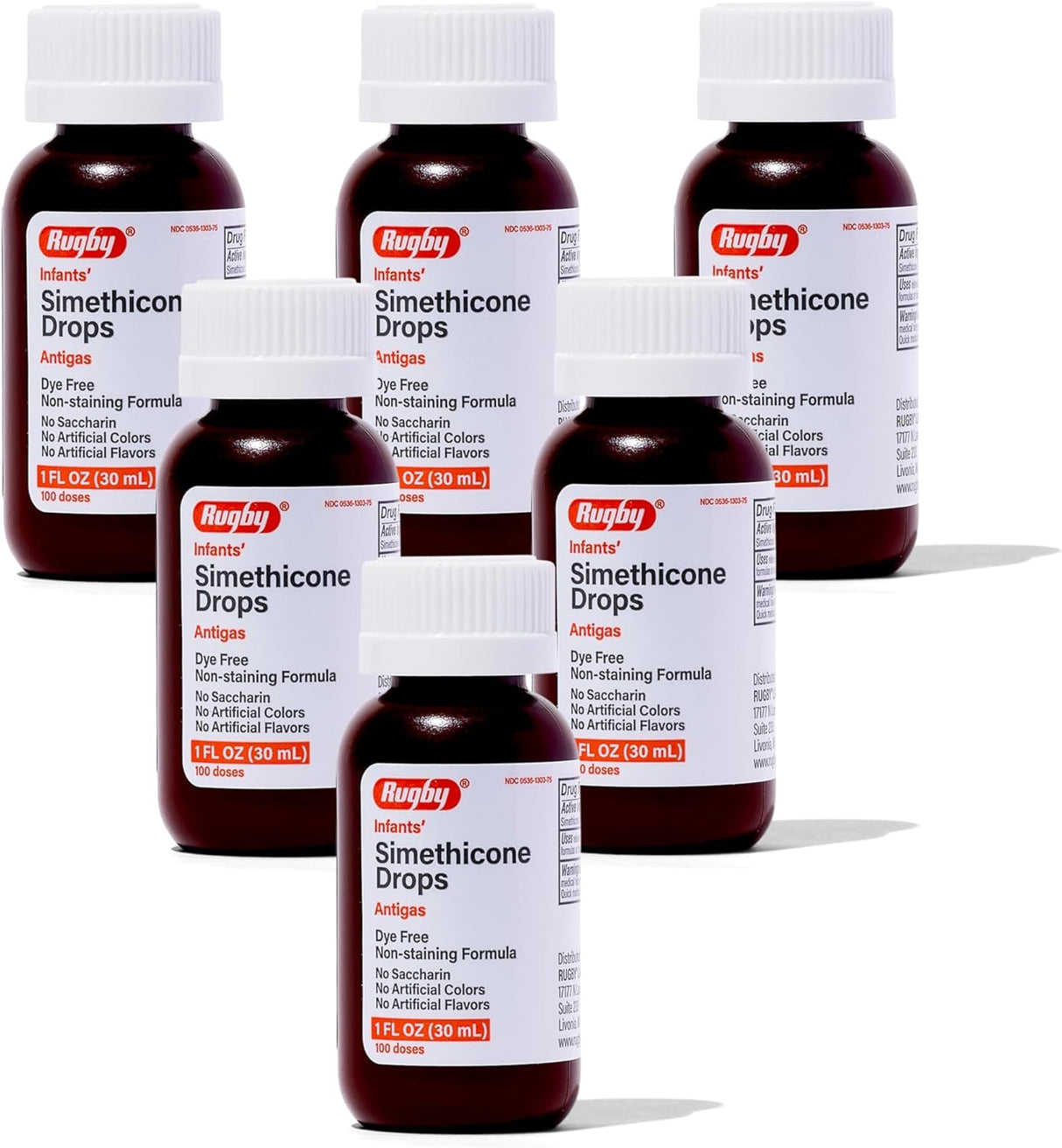 Rugby Gotas de Simethicone sin color para bebés 20mg 6x1oz