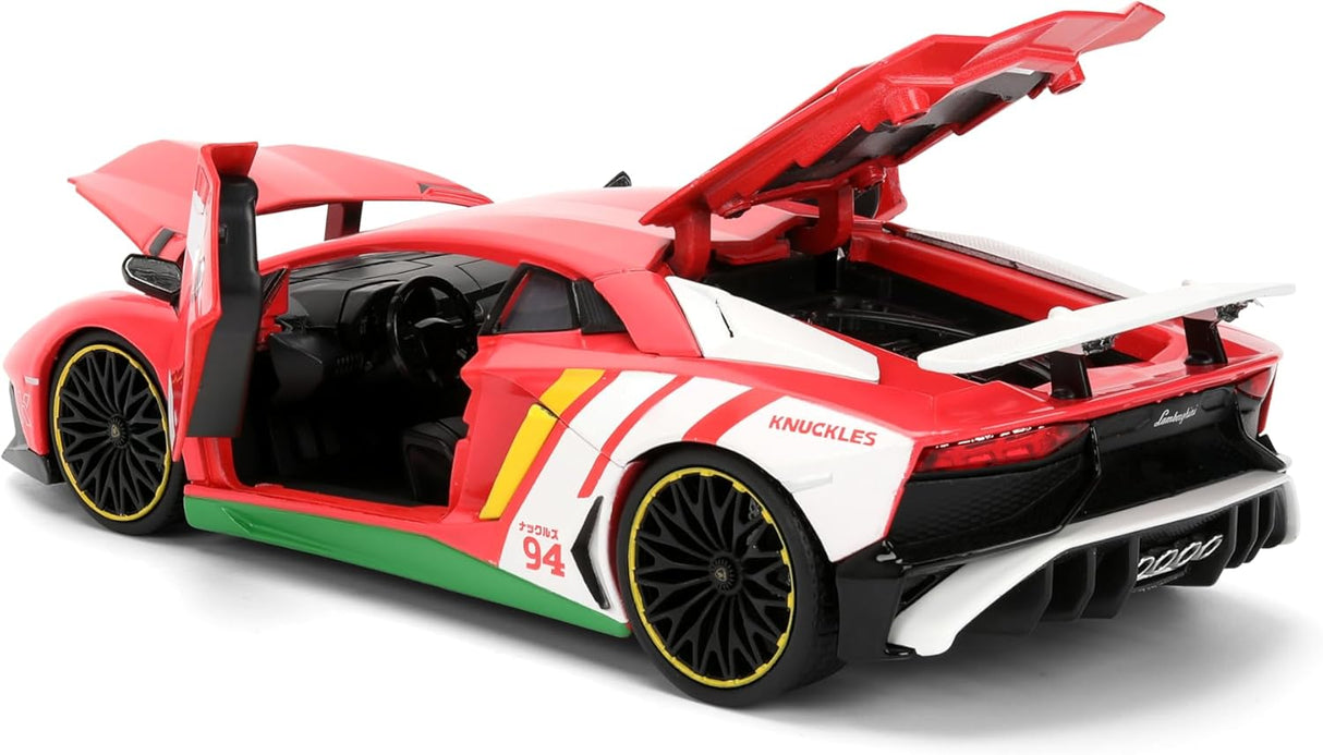 Jada Sonic Knuckles con Lamborghini Aventador SV, Vehículo y Figura