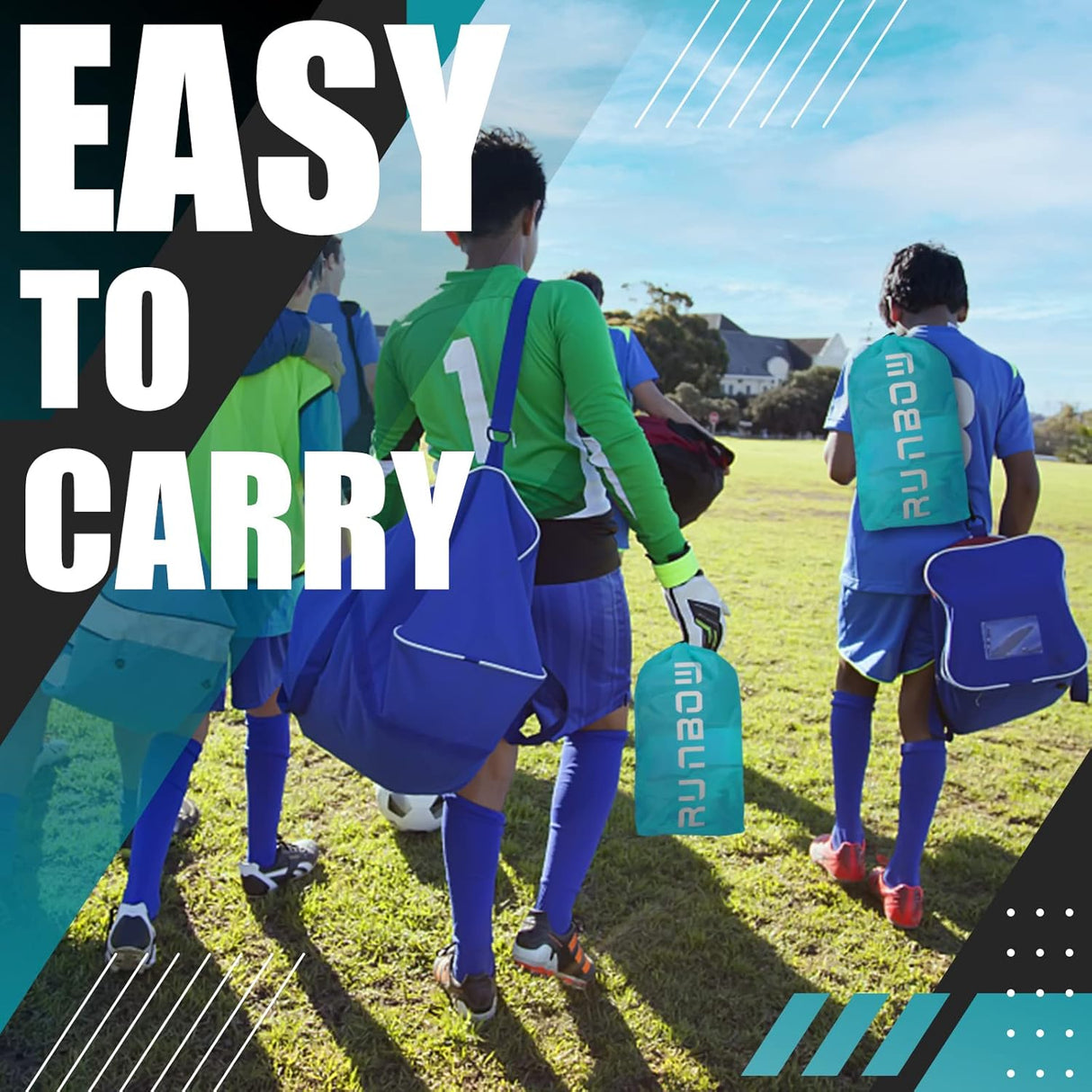 RUNBOW Portería de fútbol portátil para niños de 6 x 4 pies