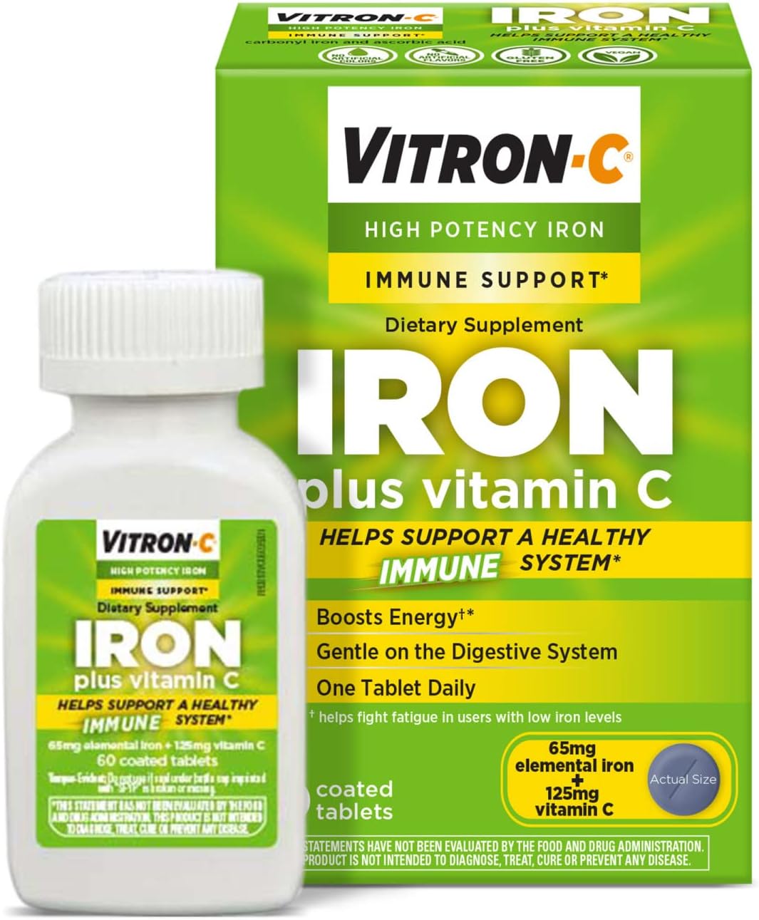 Suplemento Vitron-C de hierro y apoyo inmunológico 60 und