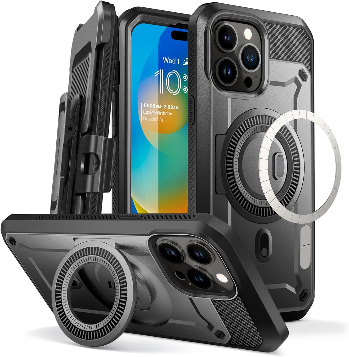 Funda de cuerpo completo con protector de pantalla negro