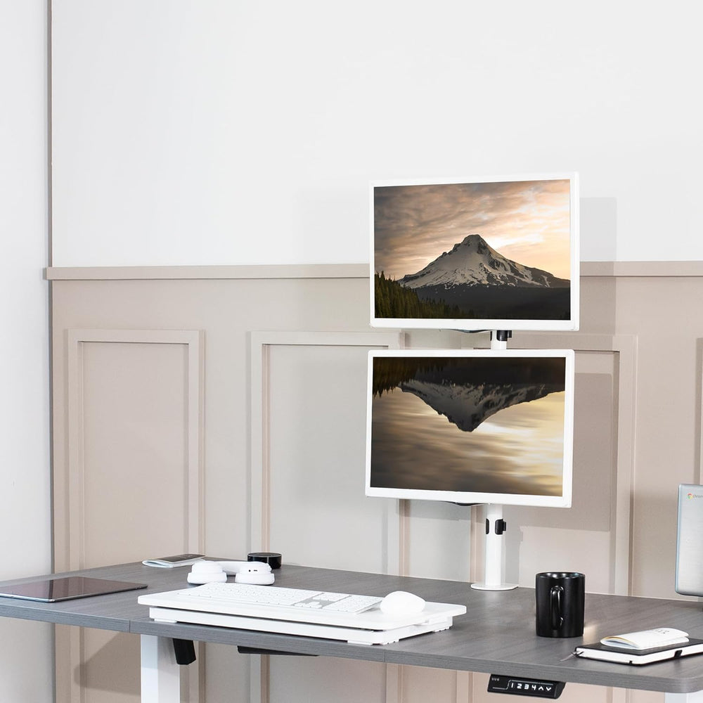 Soporte de Doble Monitor VIVO, Ajustable para 2 Pantallas, STAND-V002TW