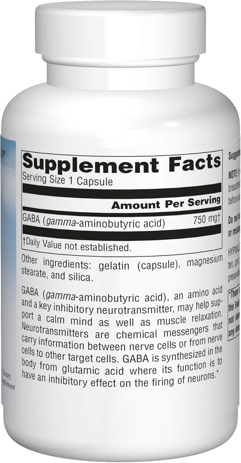 Suplemento Source Naturals Serene Science GABA 750 mg 90 Cáp