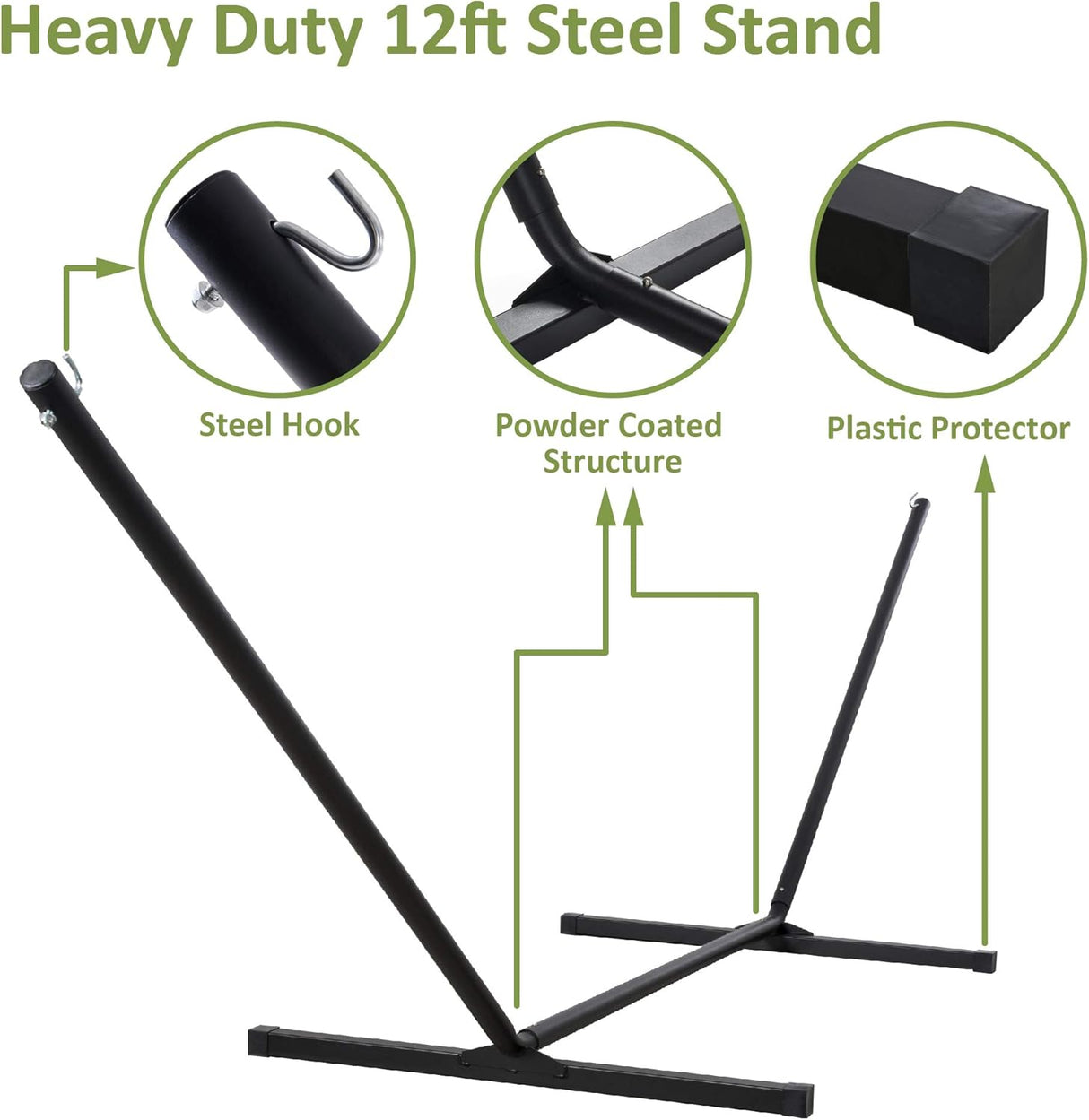 Hamaca Doble Portátil SUNCREAT con Soporte, 475 lbs, Modelo STD