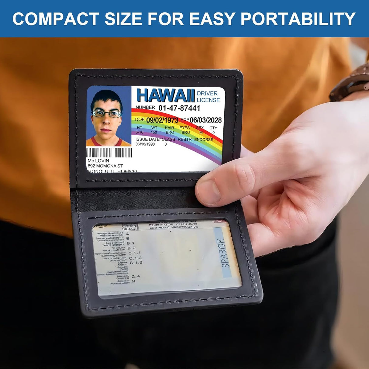 Tarjetas de Broma McLovin, Licencia Falsa, Superbad, Props Disfraz