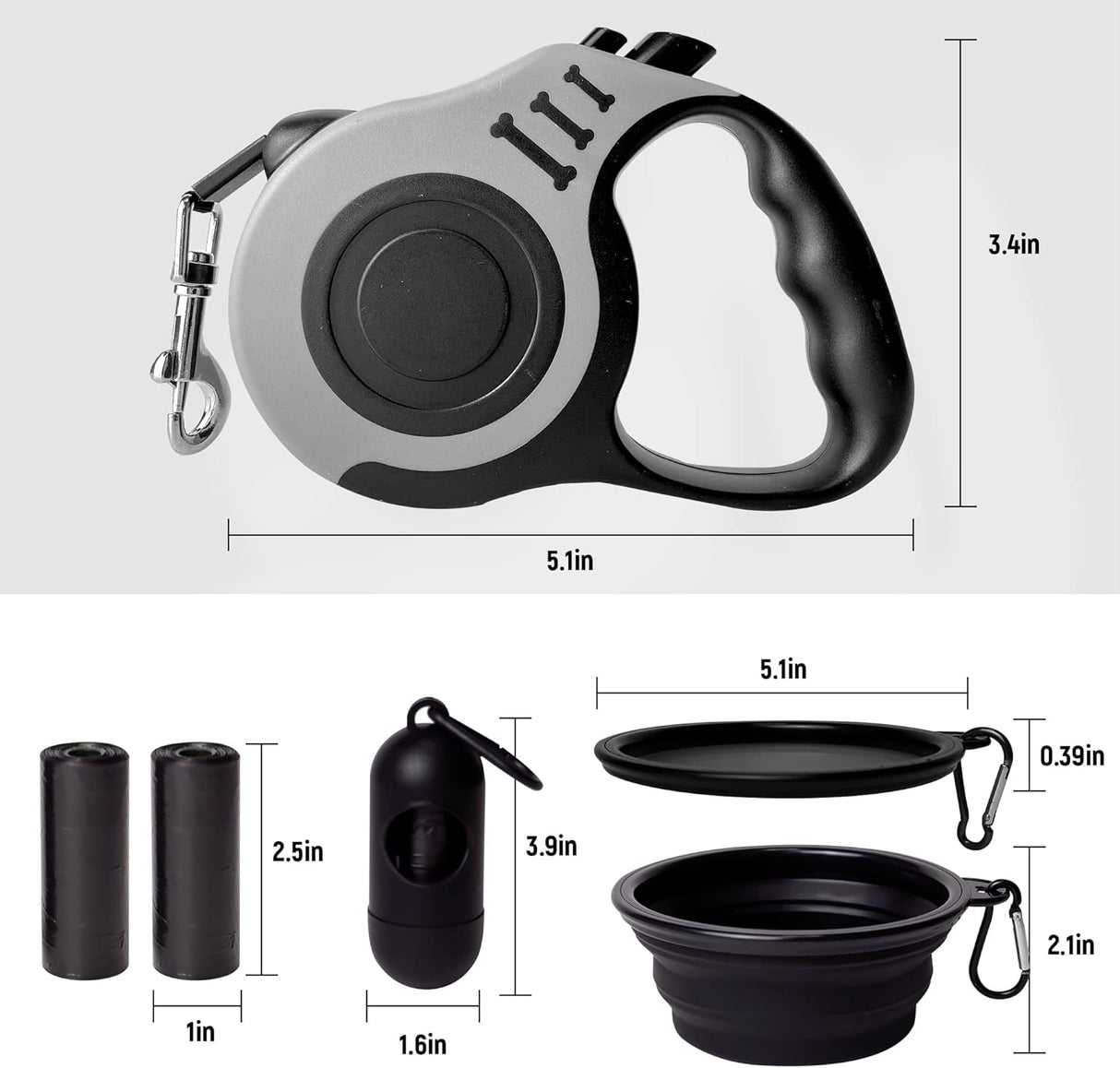 Correa Retráctil para Perros con Accesorios 10/16 FT Duradera