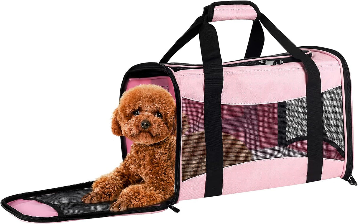 Transportadora para Gatos y Perros, Aprobada, Mediana, Rosa
