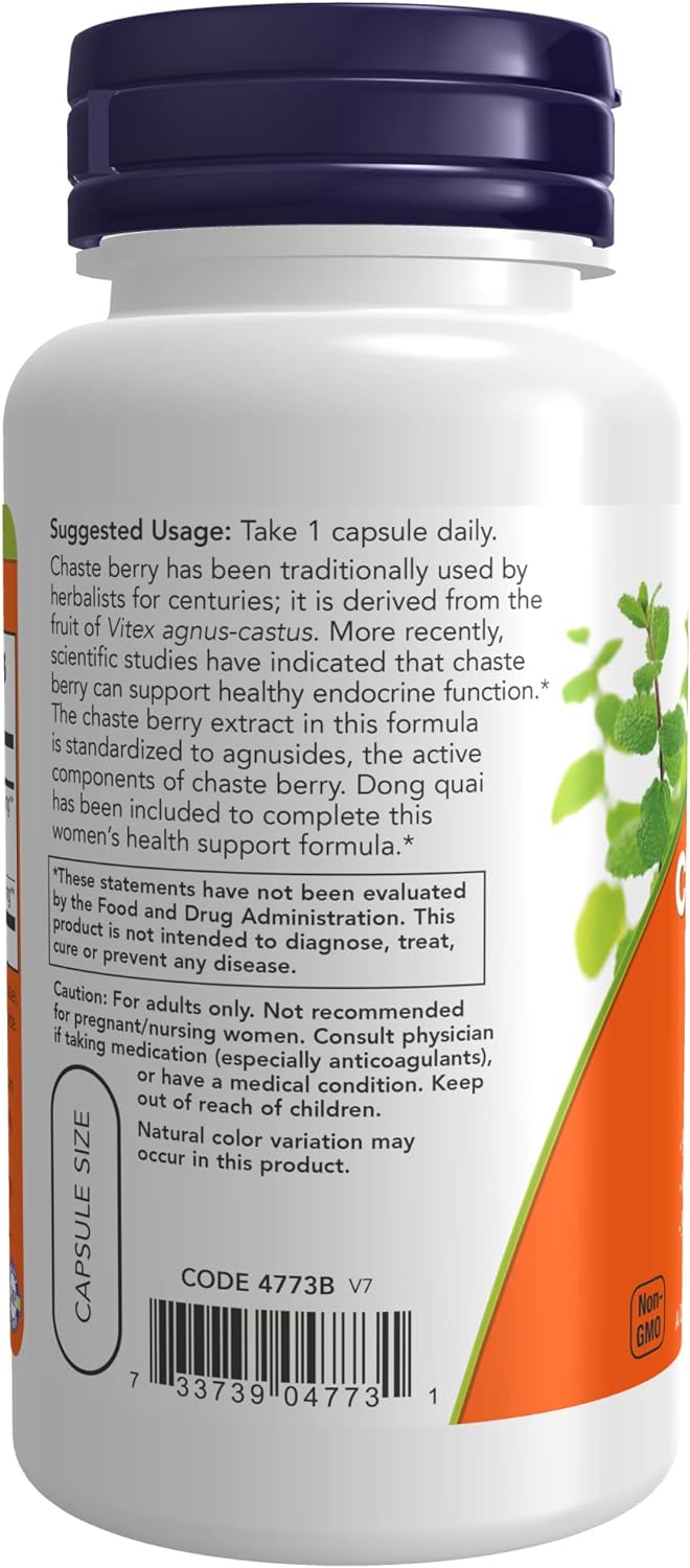 Extracto de Vitex Chaste 300 mg, NOW Suplementos, 90 Cápsulas