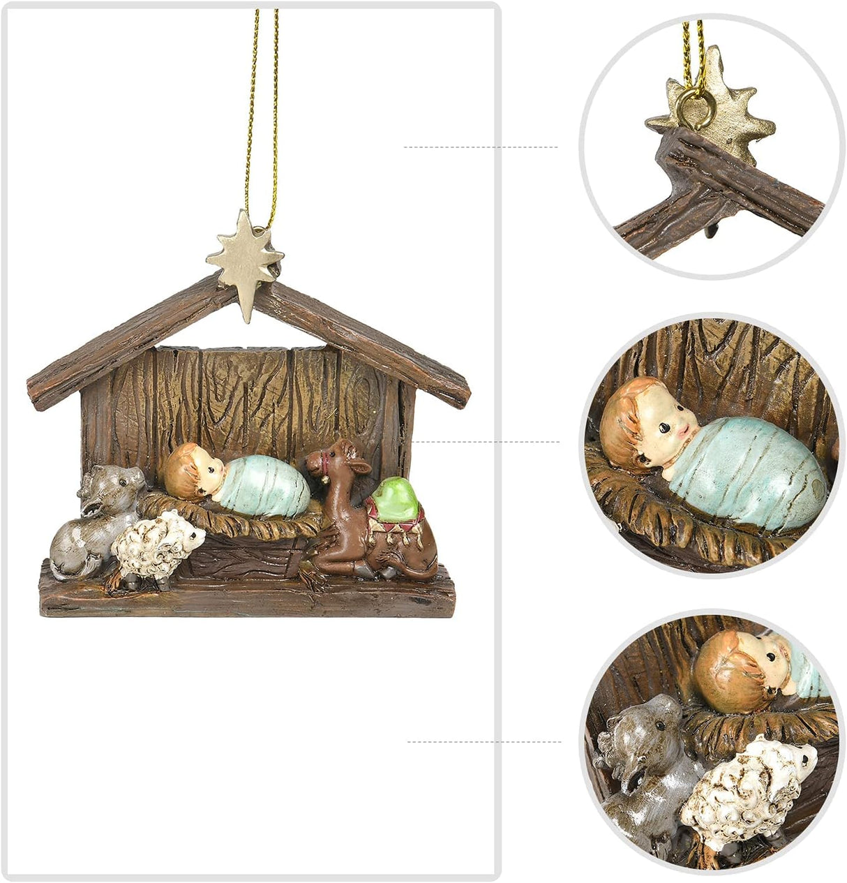 Adorno Navideño de Nacimientos - Figurita con Establo 3.86