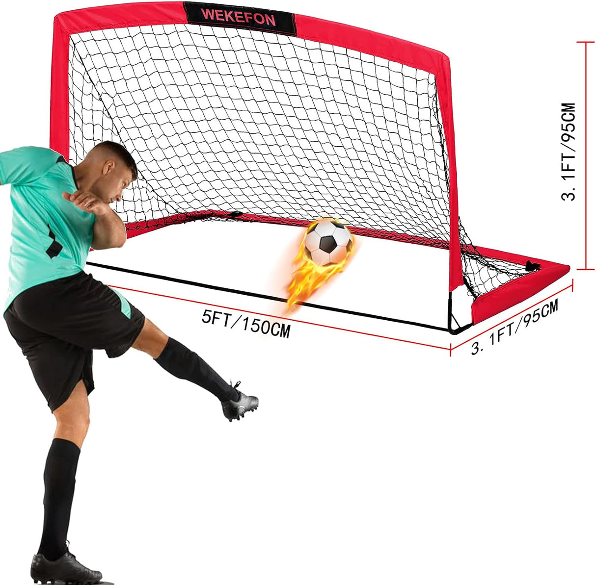 Red de futbol portatil con bolsa transparente