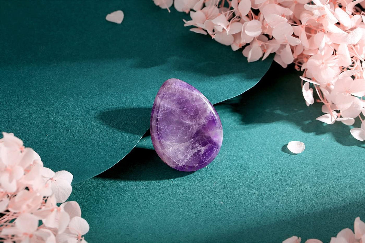 DUQGUHO Piedra de preocupación de 1.7 in, cristales amatista