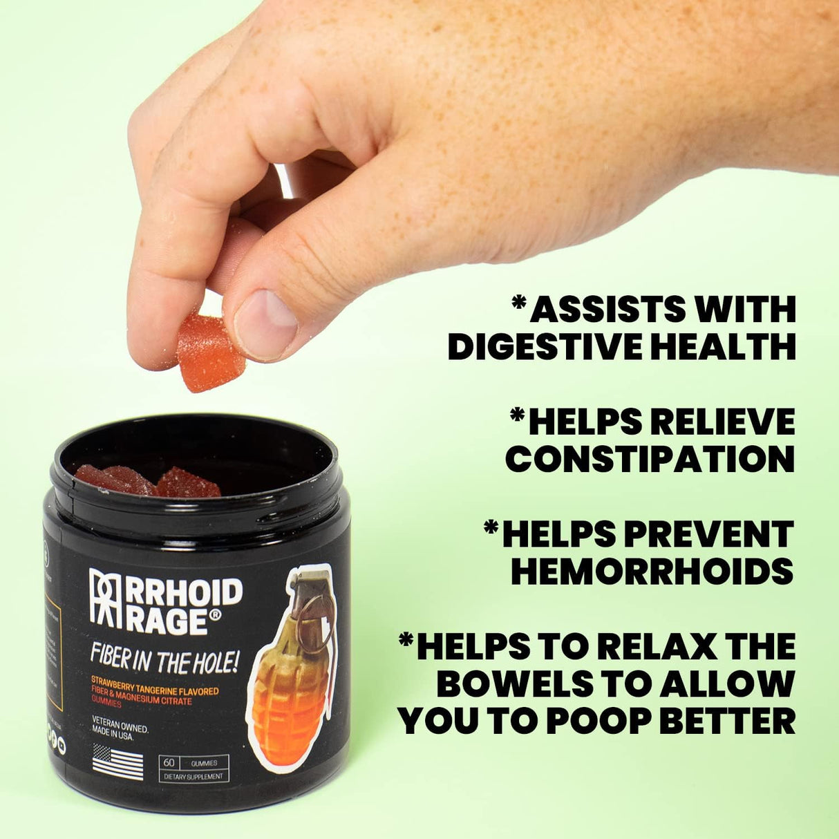 Suplementos de fibra y magnesio apoyan la salud Rrhoid Rage