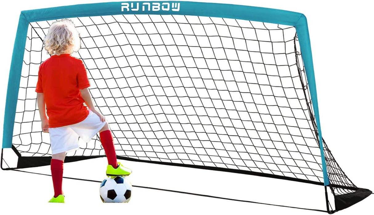 RUNBOW Portería de fútbol portátil para niños de 6 x 4 pies
