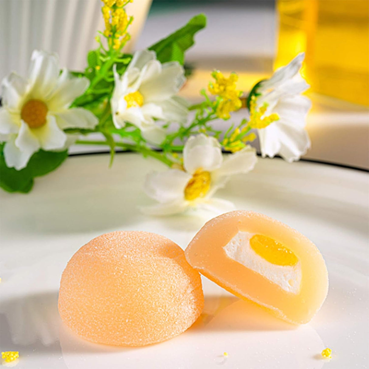 Mochi de sabor a fruta japonesa, mango de fresa y daifuku