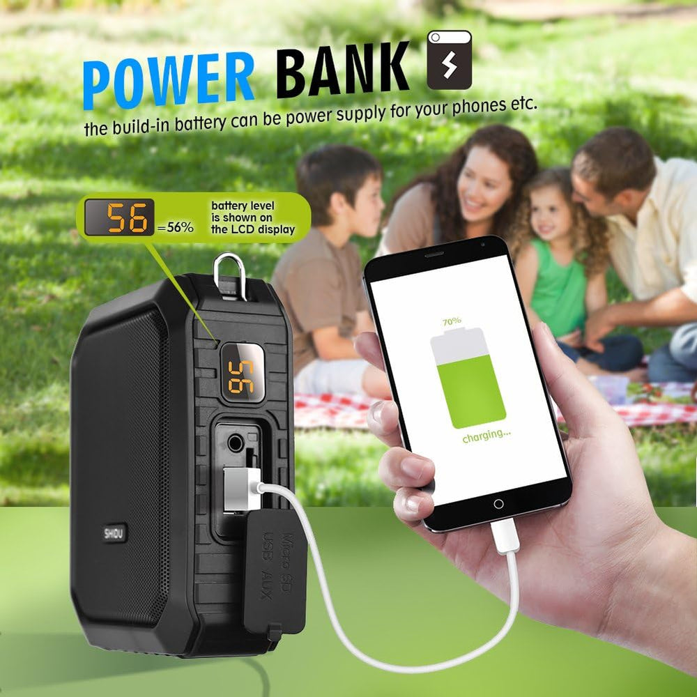 Amplificador de Voz Portátil 18W con Micrófono y Batería 4400mAh