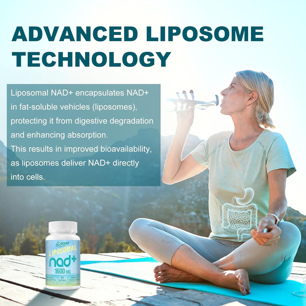 Suplemento liposomal NAD de 1600 mg potenciador de NAD